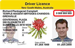 Image of front of NSW driver's licence
