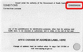 Image of back of South Australian driver's licence