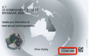 Back of Queensland driver's licence.