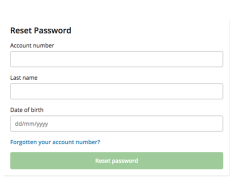 Screenshot of tab.com.au 'Reset Password' screen.
