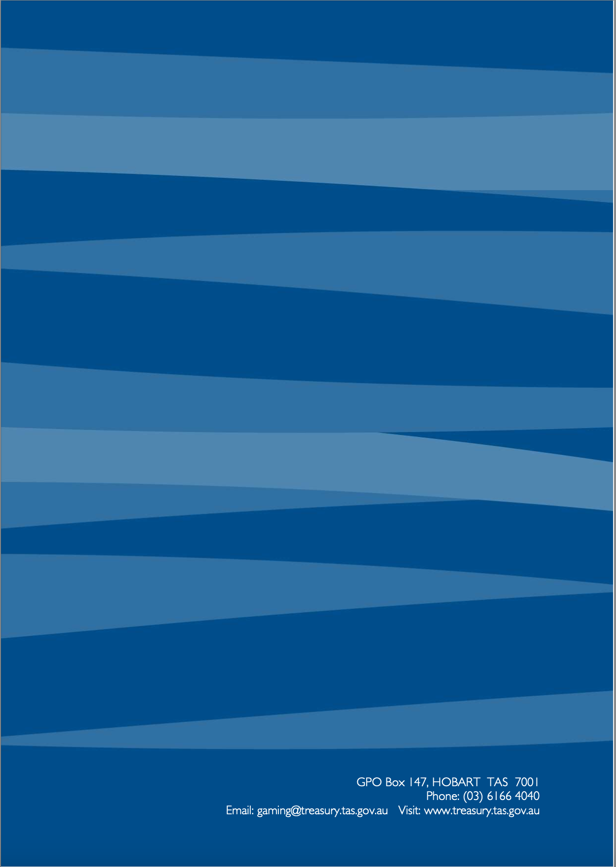 Tasmanian Liquor and Gaming Commission, Responsible Gambling Code of Practice