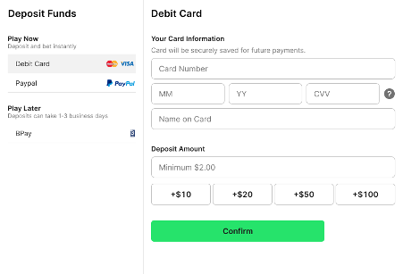 tab.com.au deposit screen.