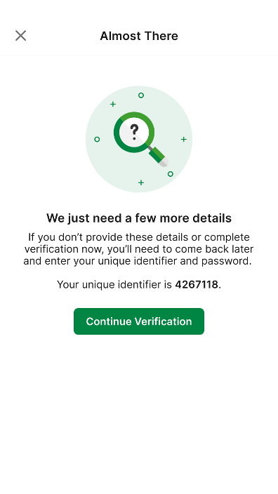TAB app 'Join Now' continue verification screen.