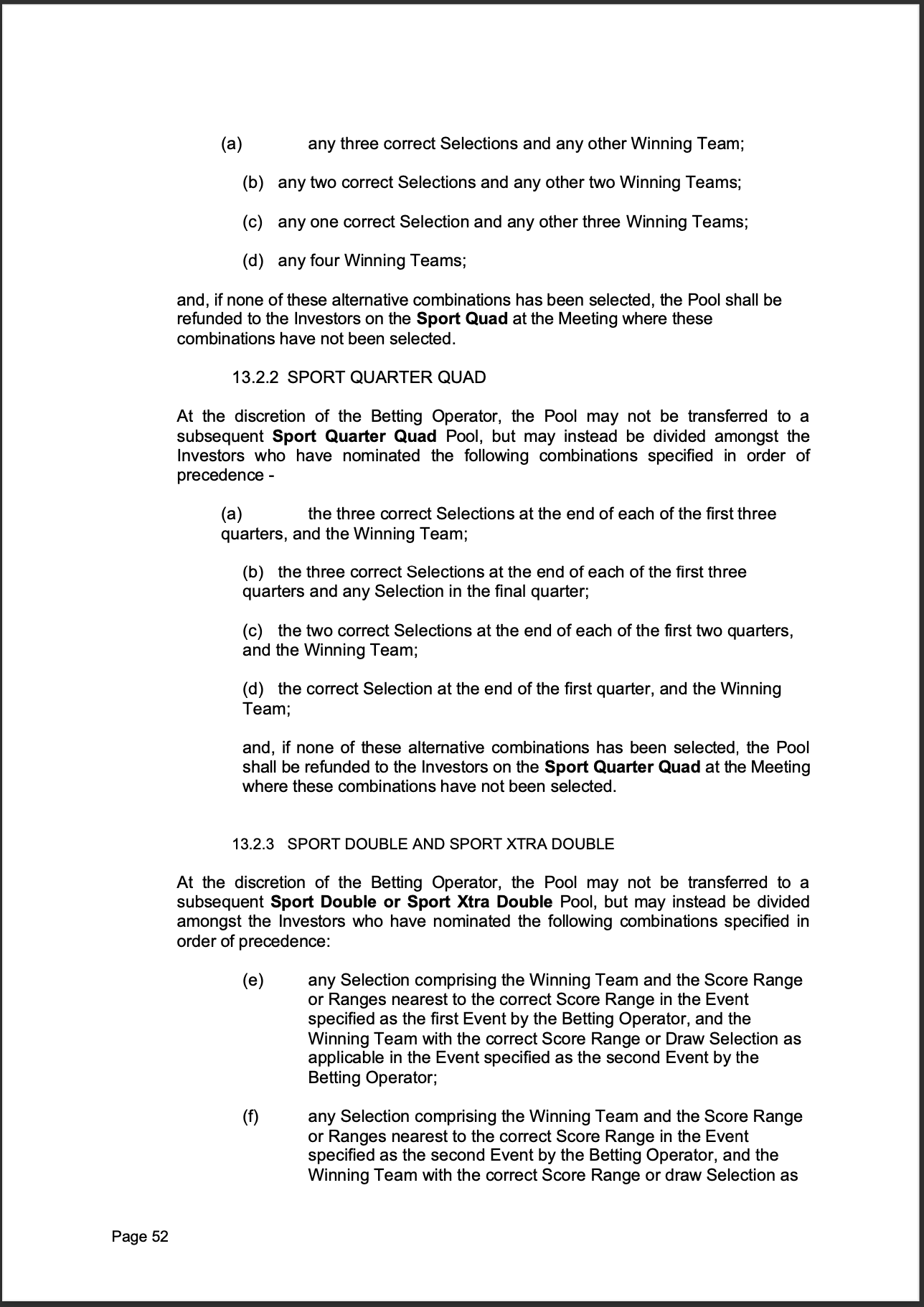 Tabcorp ACT Pty Ltd Totalisator Rules (Racing)
