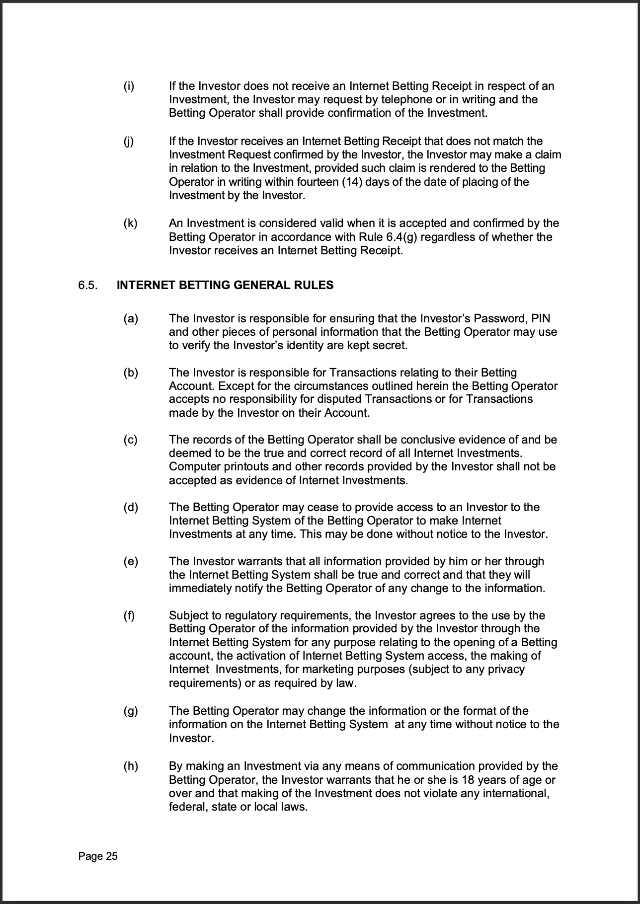 Tabcorp ACT Pty Ltd Totalisator Rules (Racing)