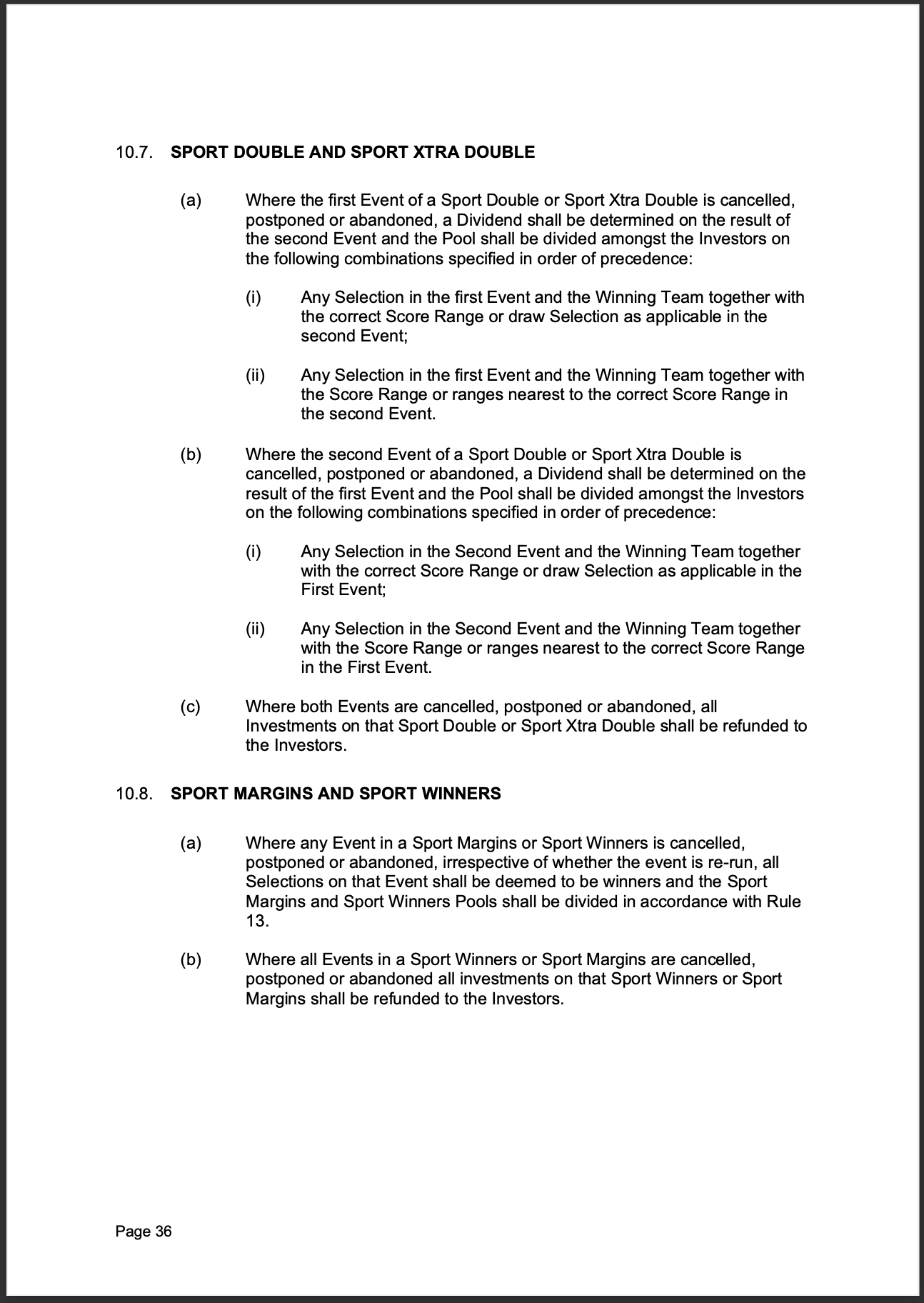 Tabcorp ACT Pty Ltd Totalisator Rules (Racing)