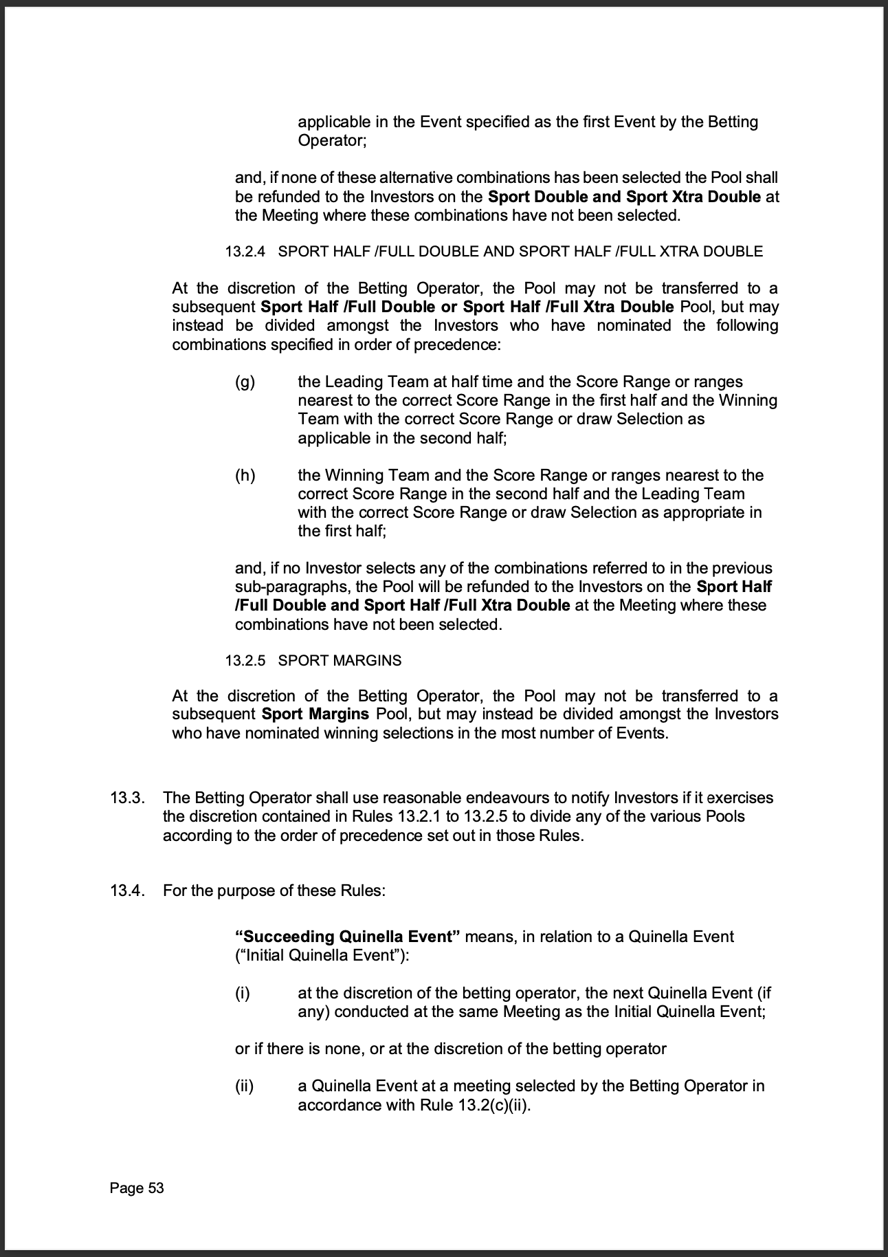 Tabcorp ACT Pty Ltd Totalisator Rules (Racing)