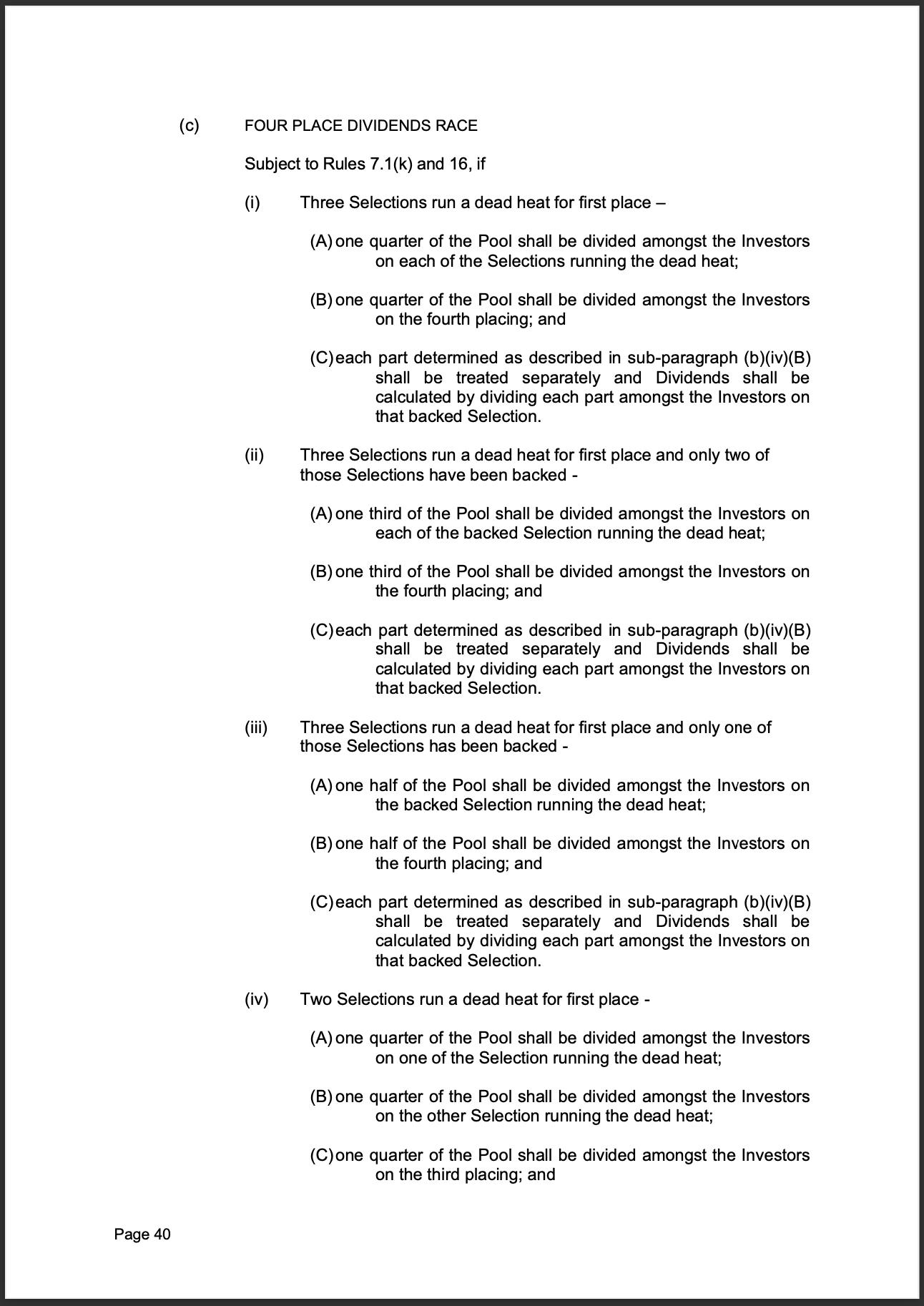 Tabcorp ACT Pty Ltd Totalisator Rules (Racing)