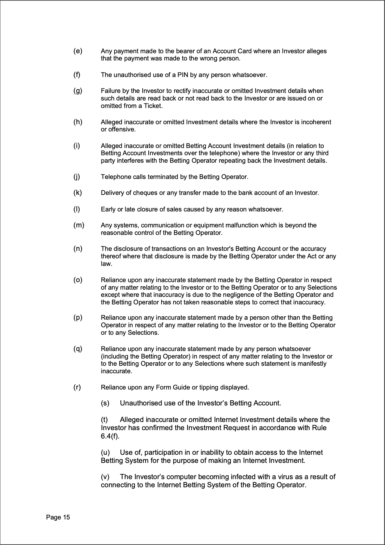 Tabcorp ACT Pty Ltd Totalisator Rules (Racing)