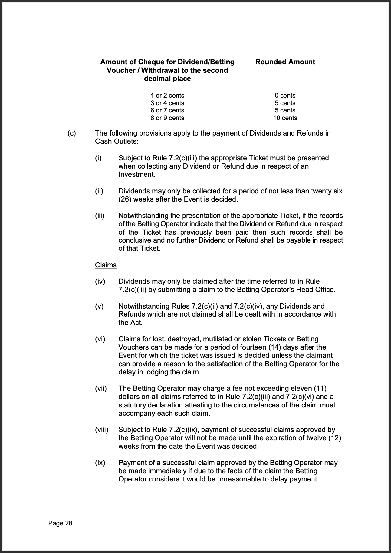 Tabcorp ACT Pty Ltd Totalisator Rules (Racing)