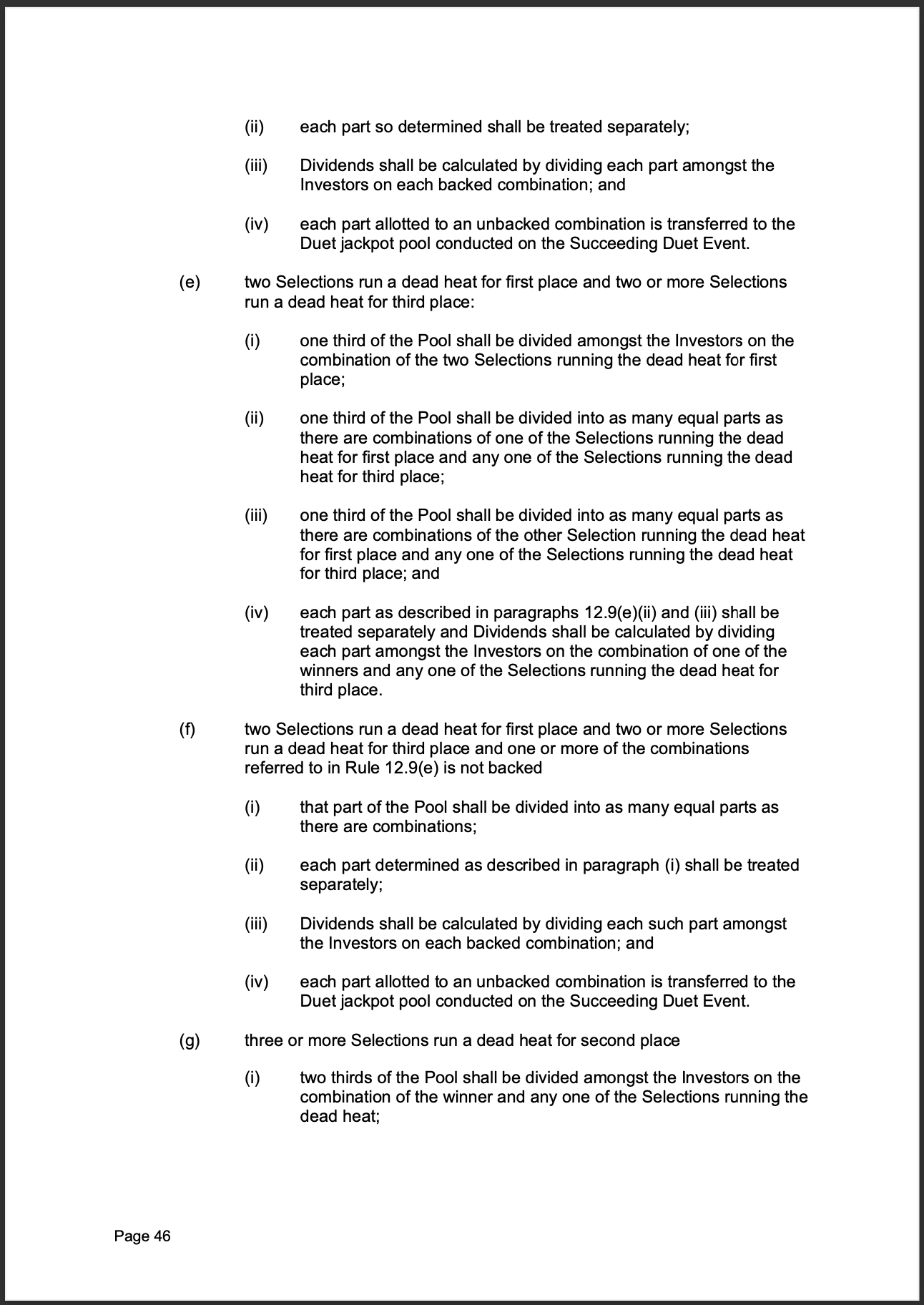 Tabcorp ACT Pty Ltd Totalisator Rules (Racing)