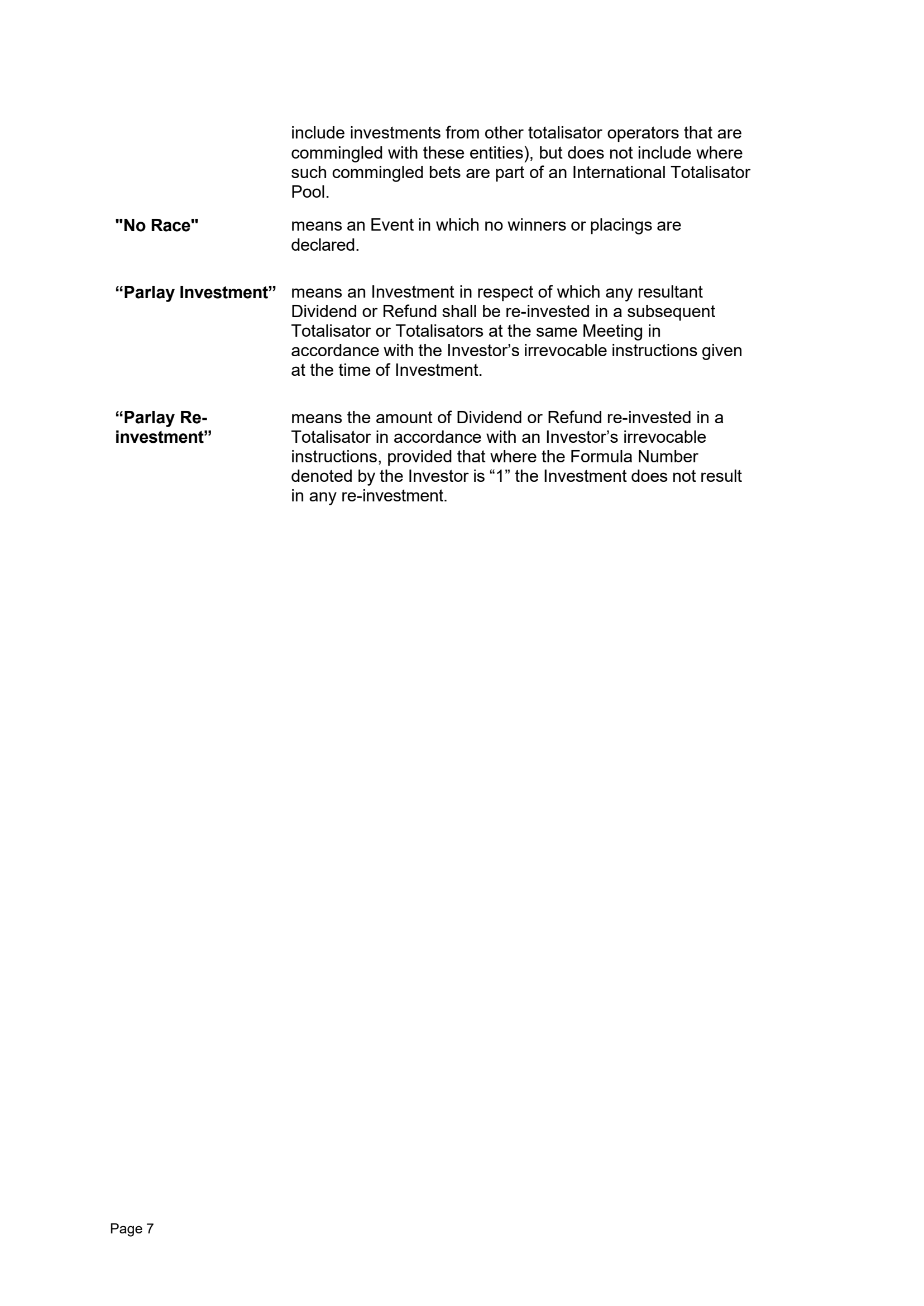 Tabcorp ACT Pty Ltd Totalisator Rules (Racing)