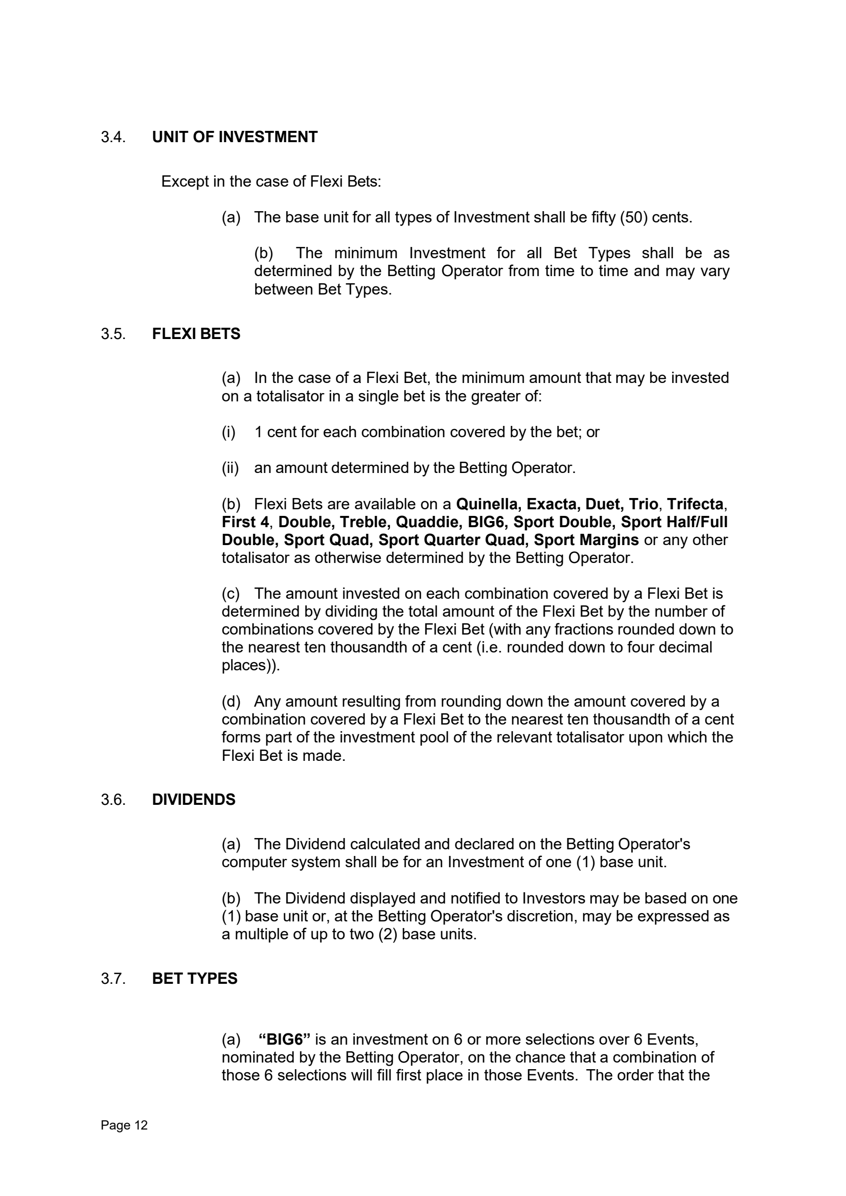 Tabcorp ACT Pty Ltd Totalisator Rules (Racing)