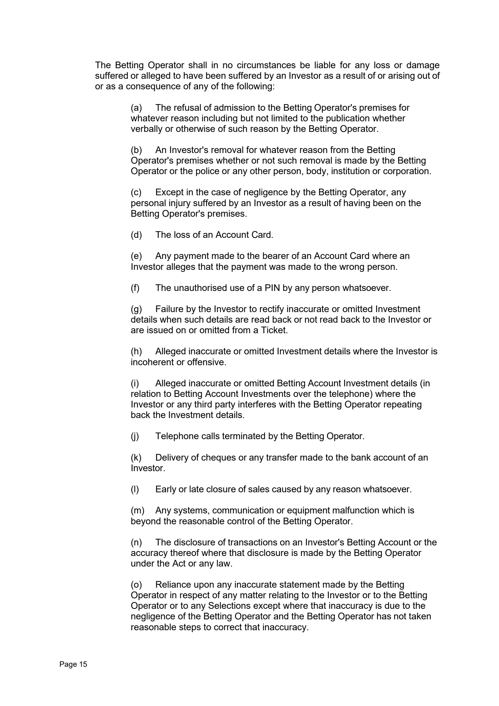 Tabcorp ACT Pty Ltd Totalisator Rules (Racing)