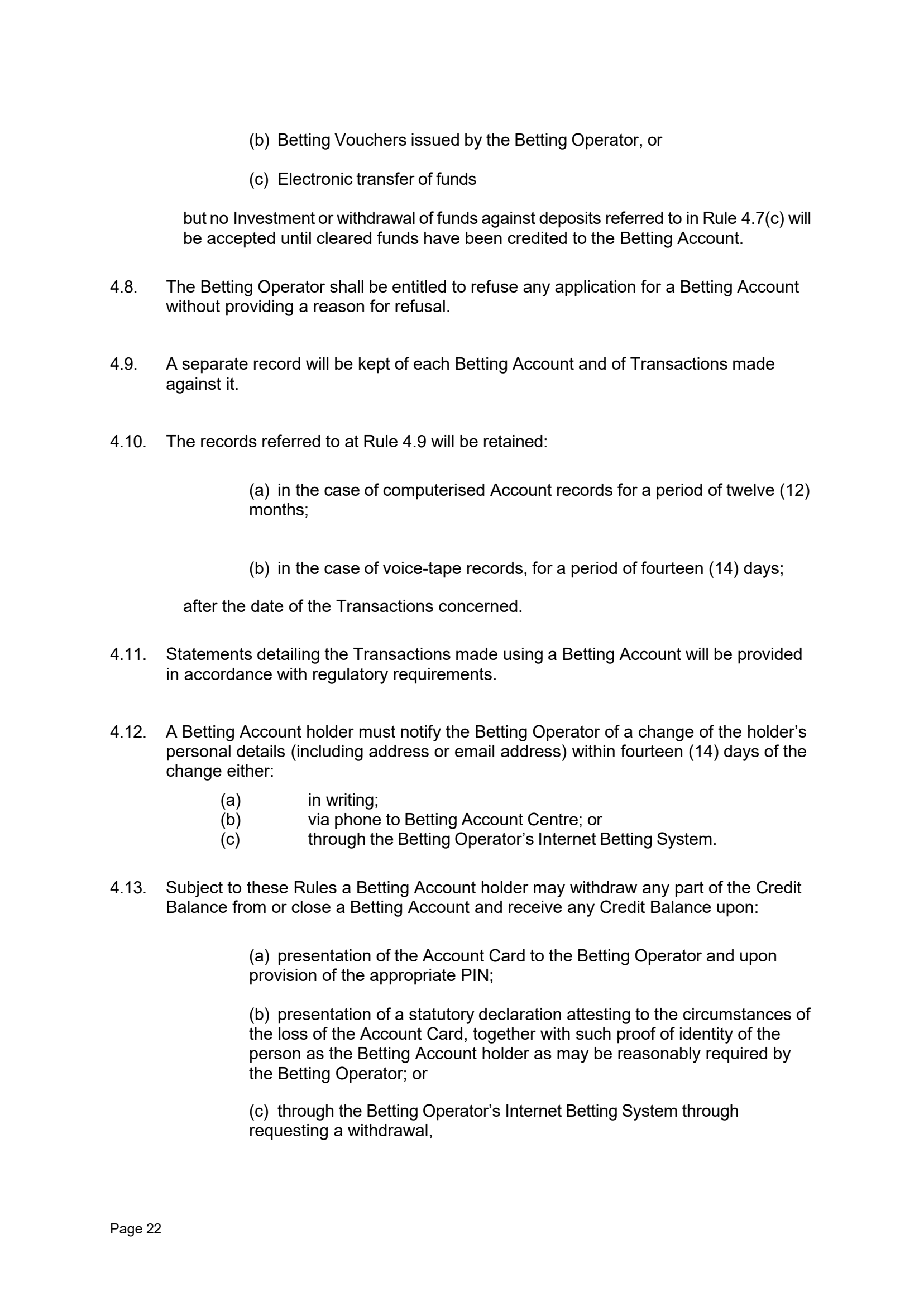 Tabcorp ACT Pty Ltd Totalisator Rules (Racing)