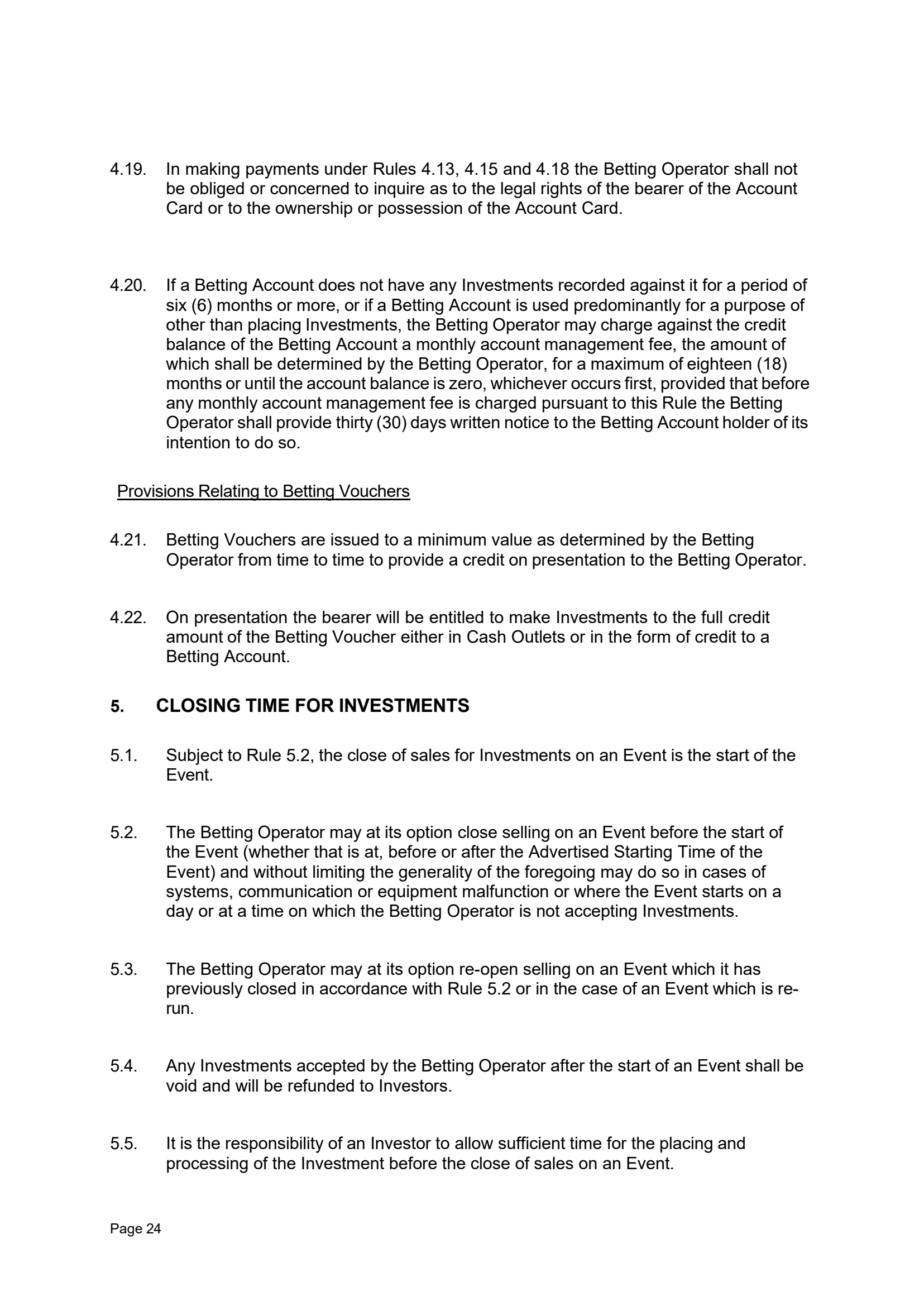 Tabcorp ACT Pty Ltd Totalisator Rules (Racing)
