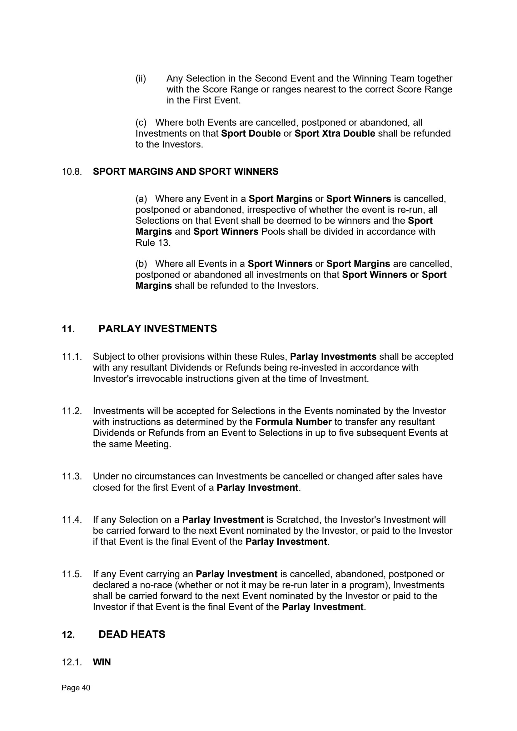 Tabcorp ACT Pty Ltd Totalisator Rules (Racing)
