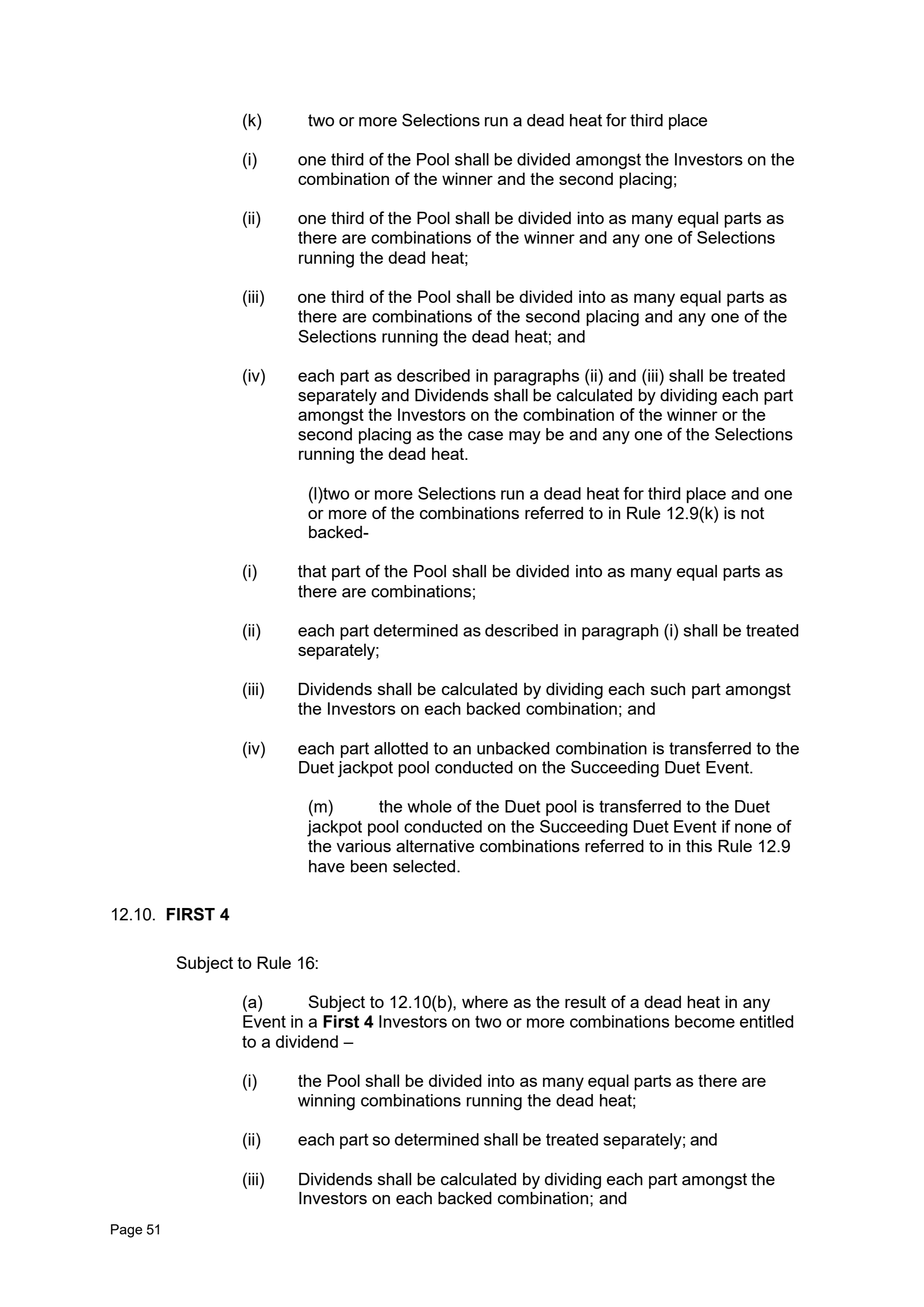Tabcorp ACT Pty Ltd Totalisator Rules (Racing)