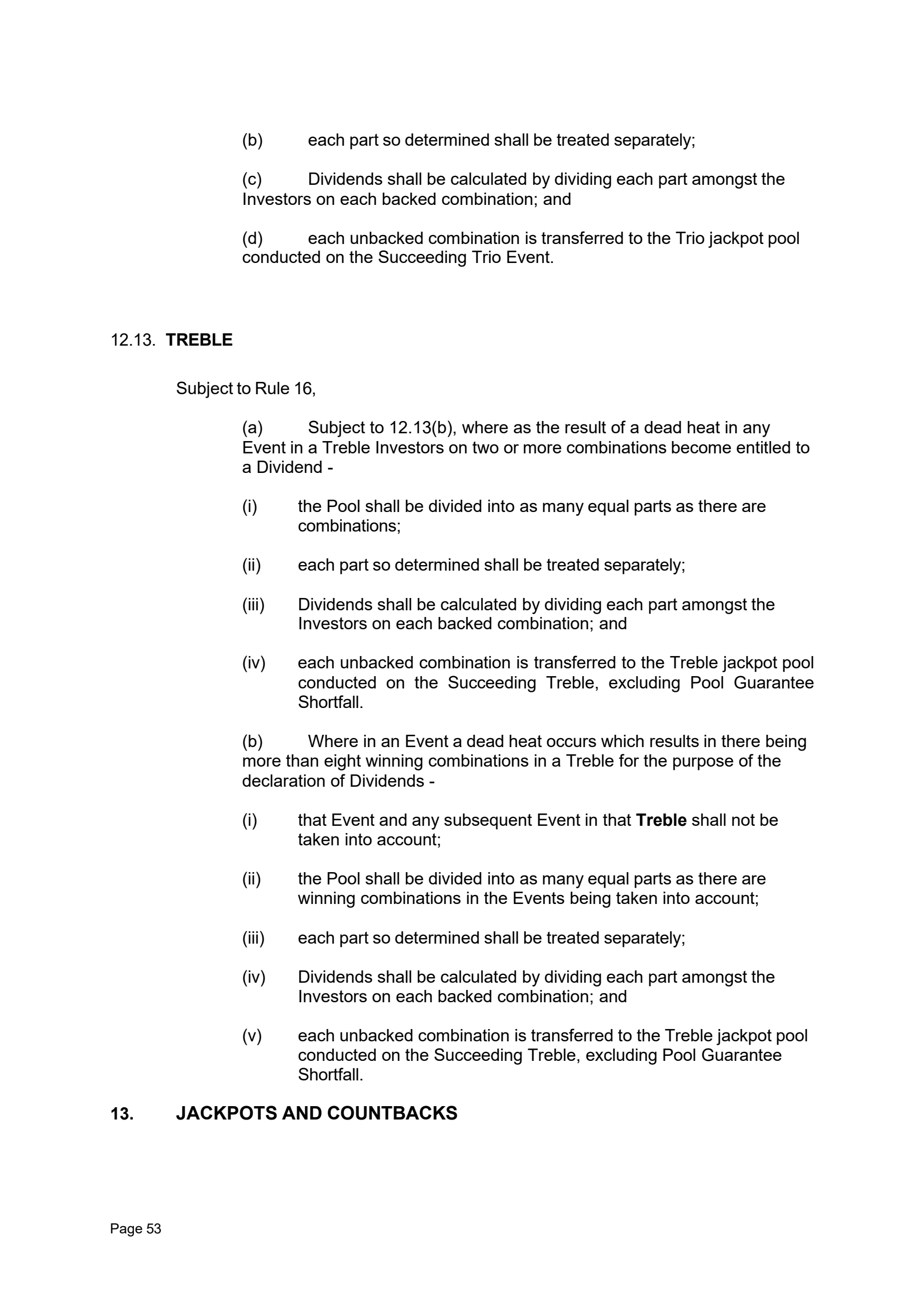 Tabcorp ACT Pty Ltd Totalisator Rules (Racing)