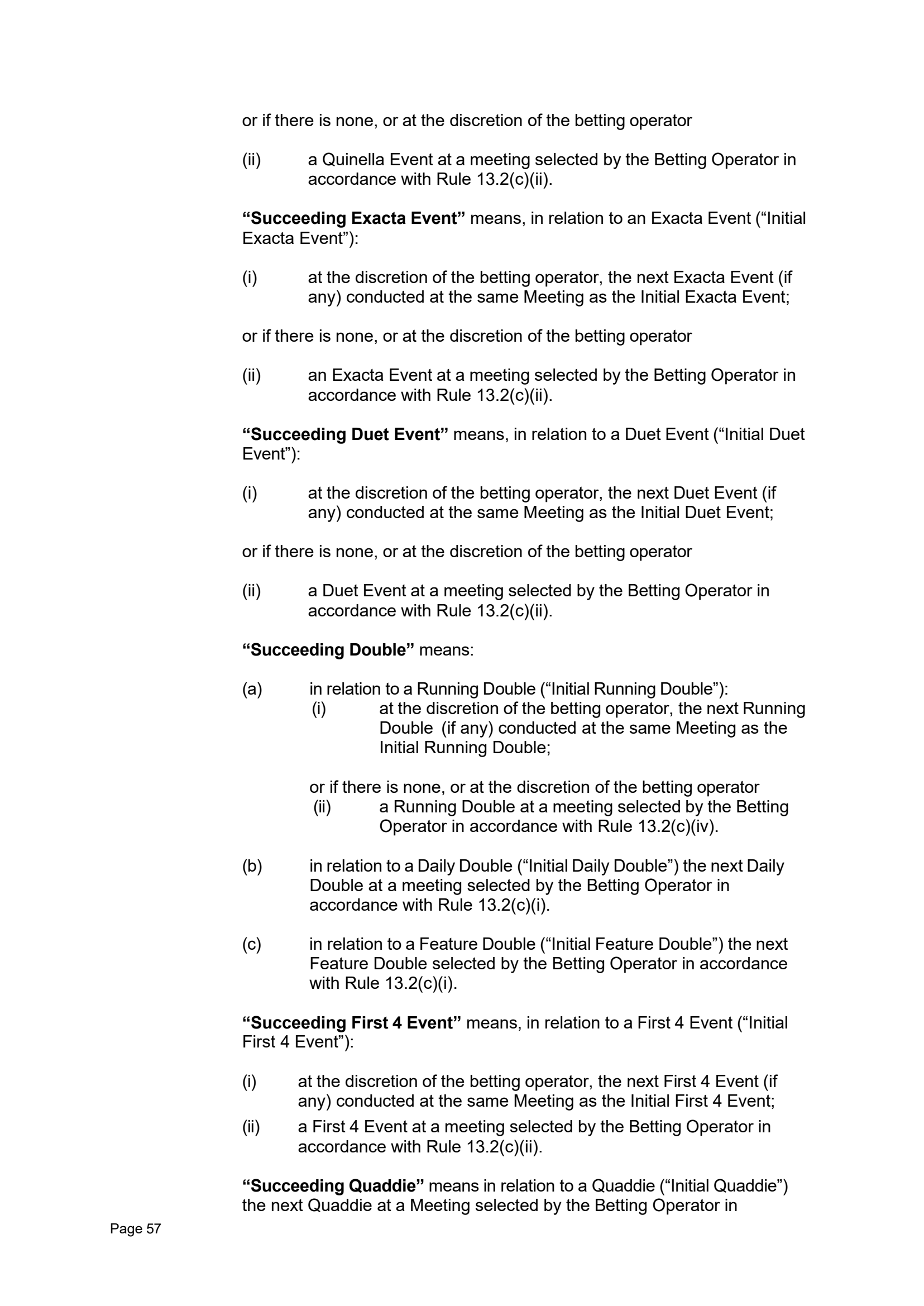 Tabcorp ACT Pty Ltd Totalisator Rules (Racing)