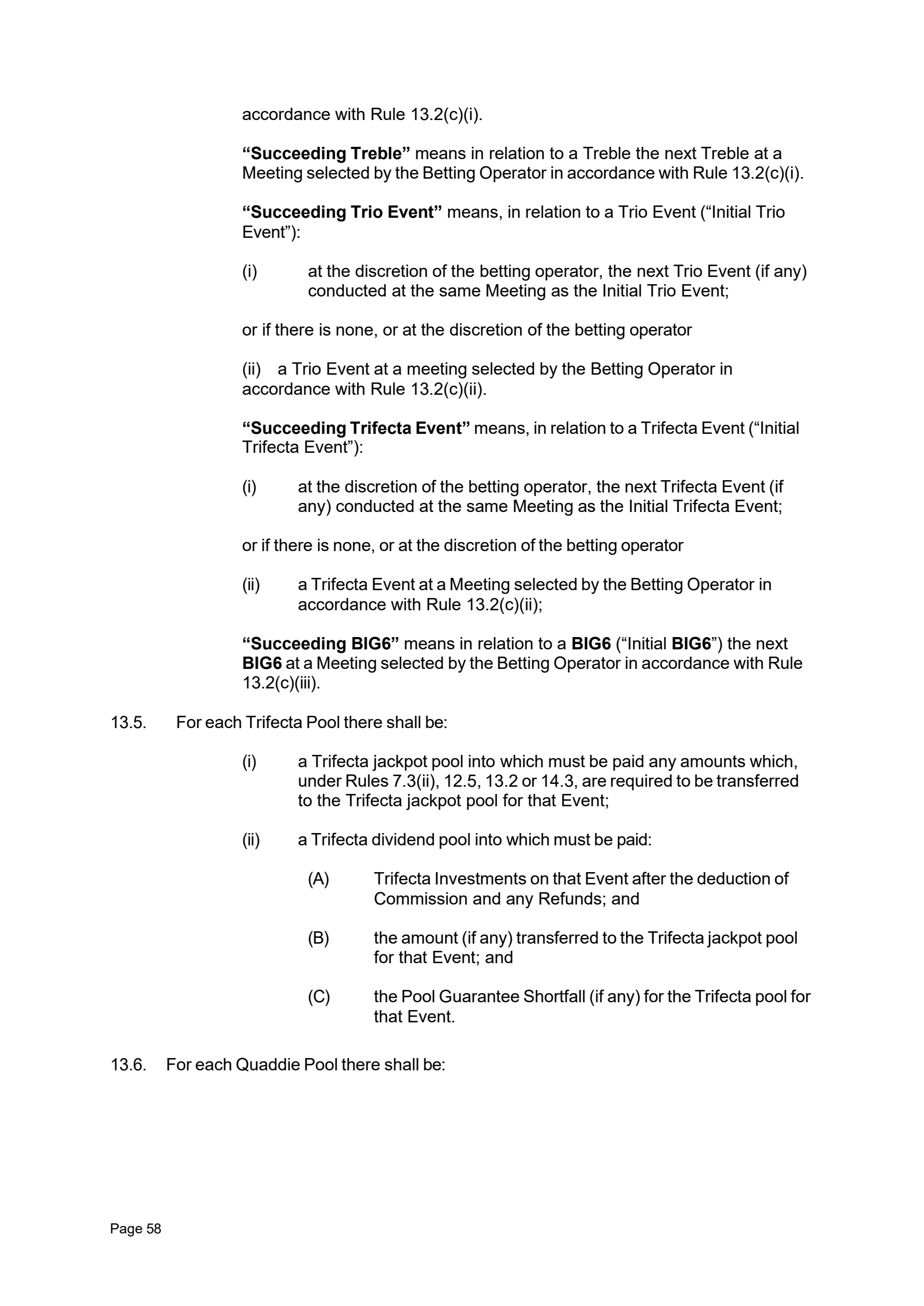 Tabcorp ACT Pty Ltd Totalisator Rules (Racing)
