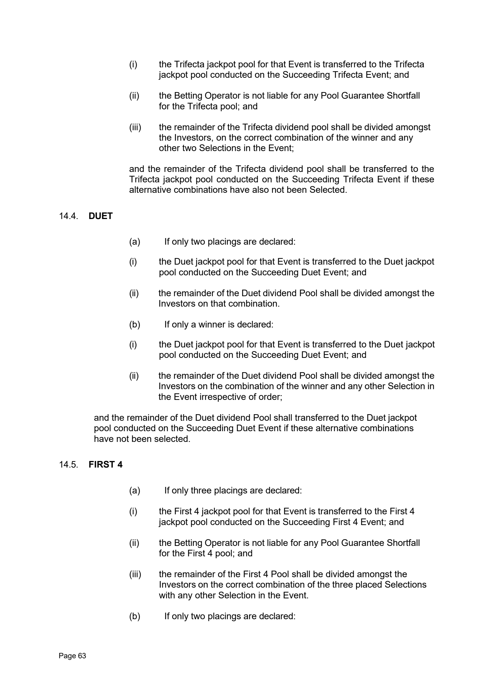 Tabcorp ACT Pty Ltd Totalisator Rules (Racing)