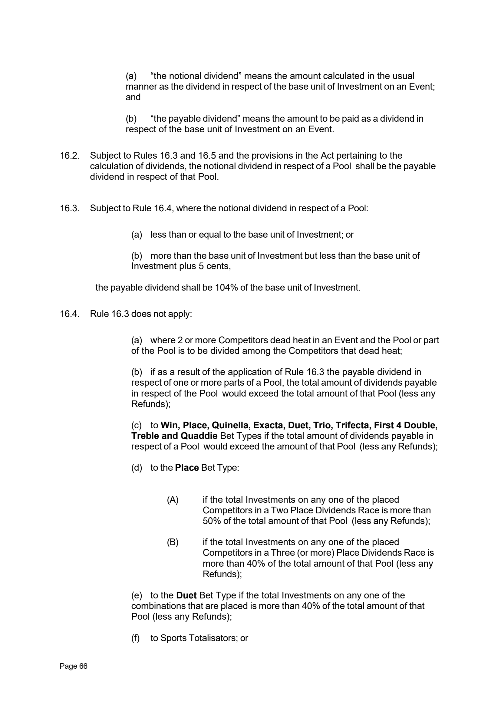 Tabcorp ACT Pty Ltd Totalisator Rules (Racing)