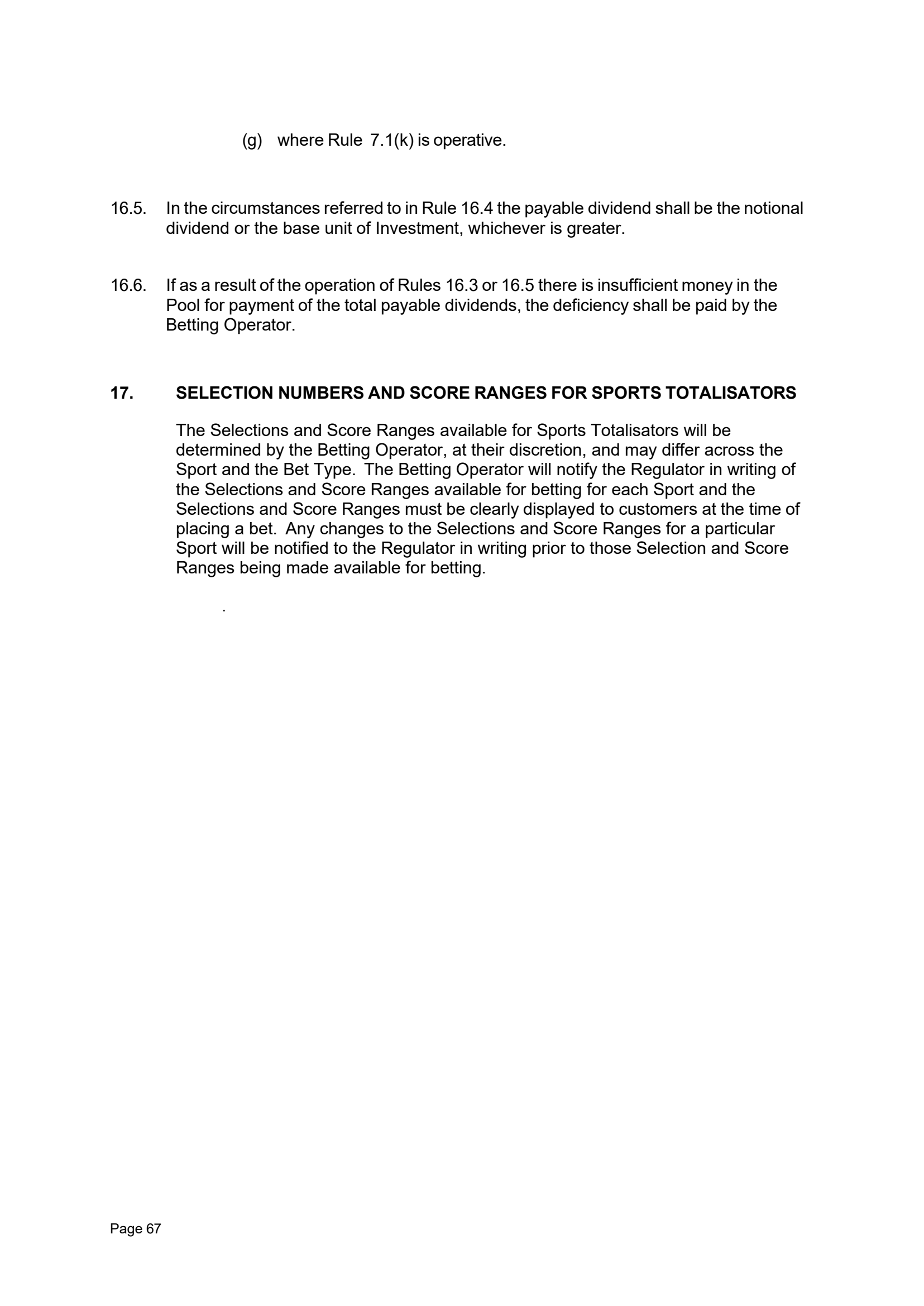 Tabcorp ACT Pty Ltd Totalisator Rules (Racing)
