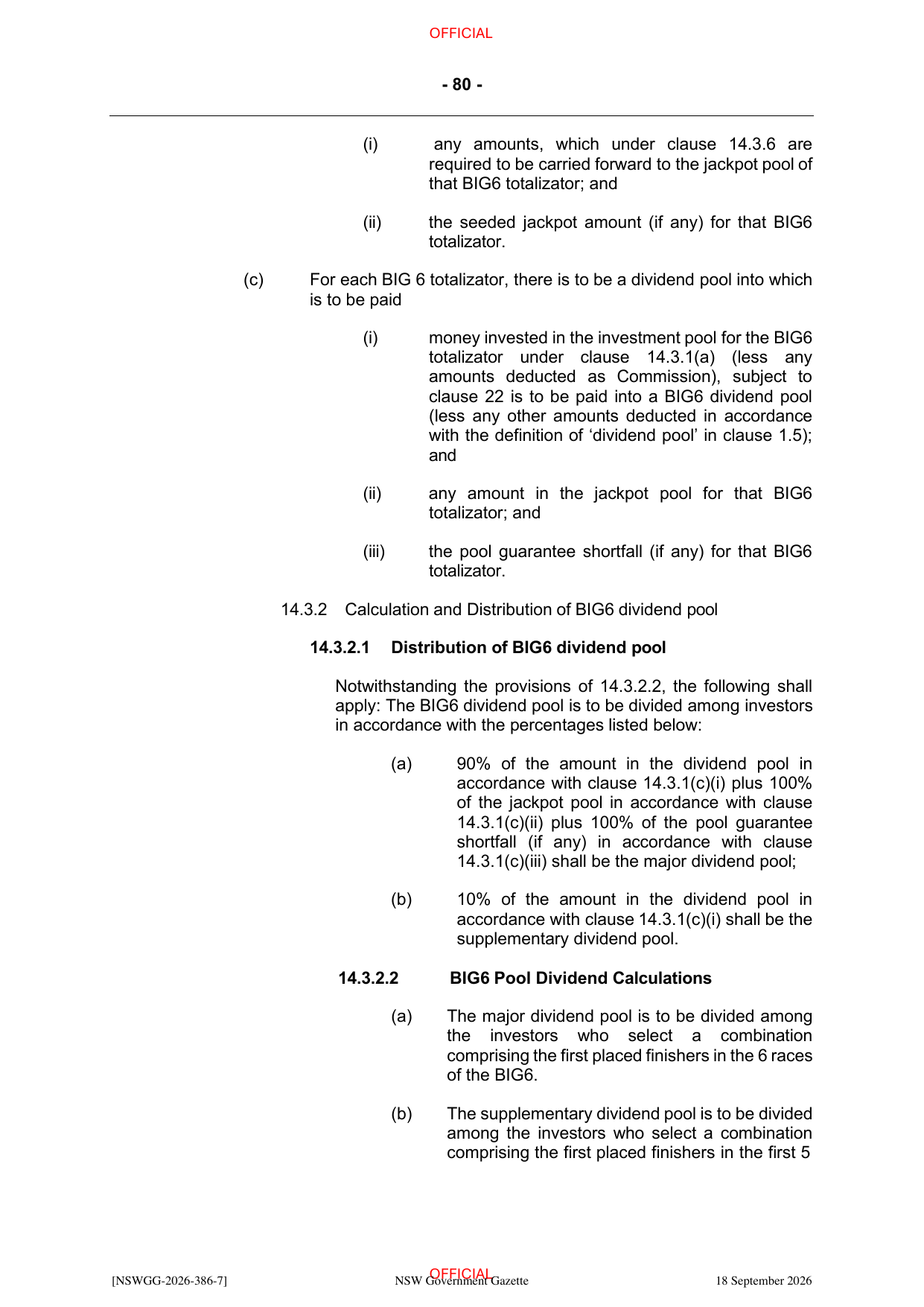 NSW Totalizator Betting Rules (Racing), page 84