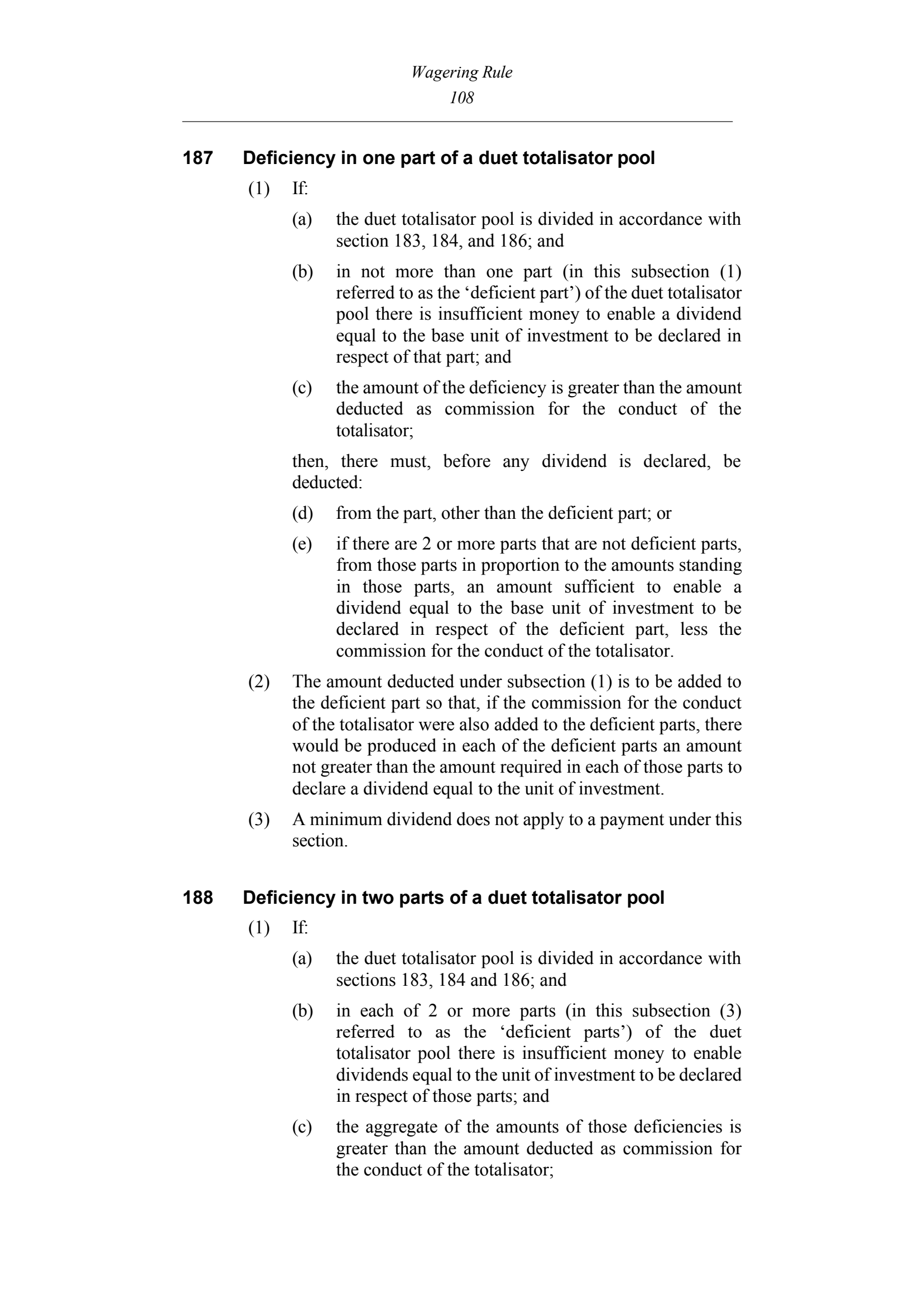 Queensland Wagering Rules (Racing) page 108