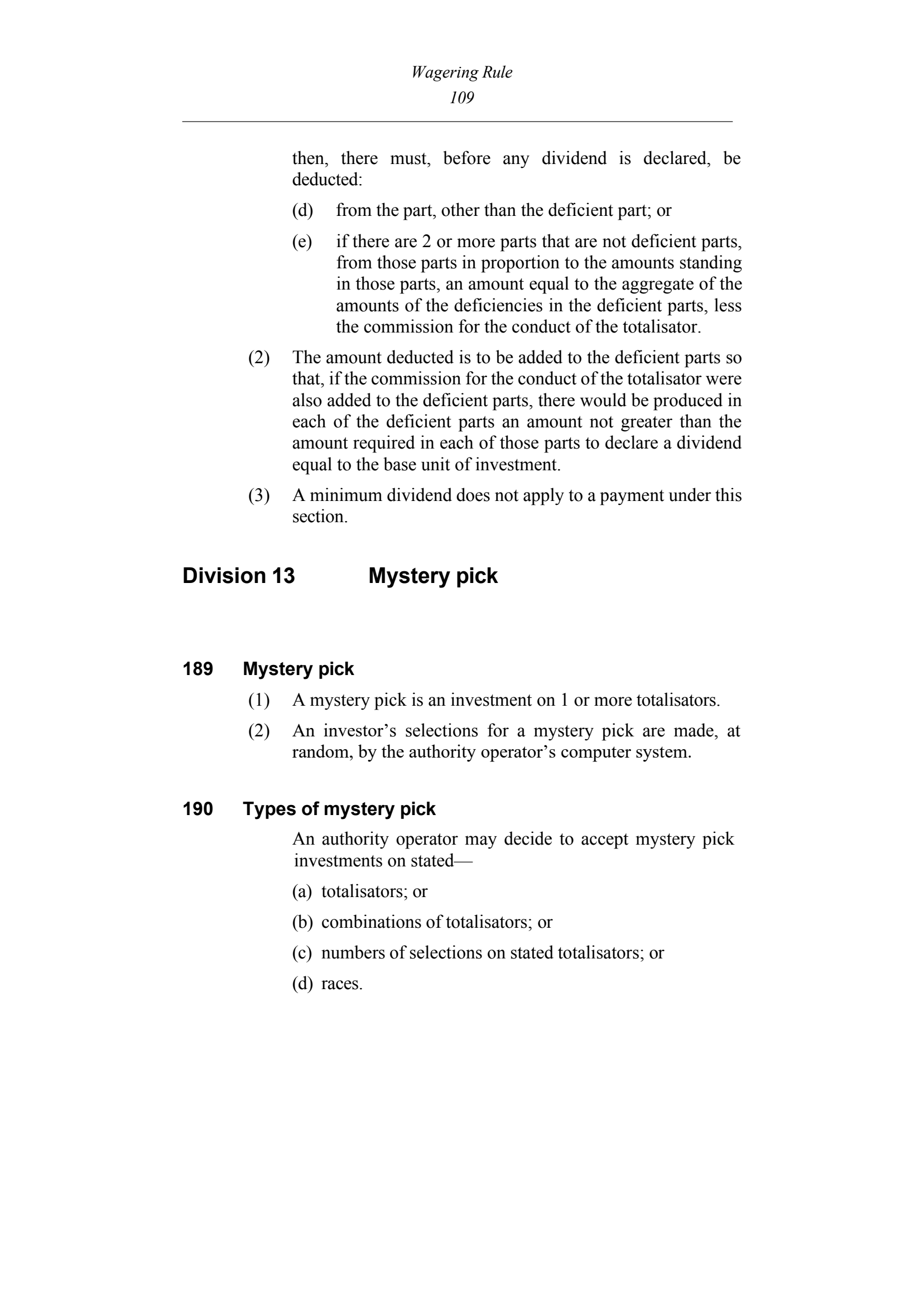 Queensland Wagering Rules (Racing) page 109