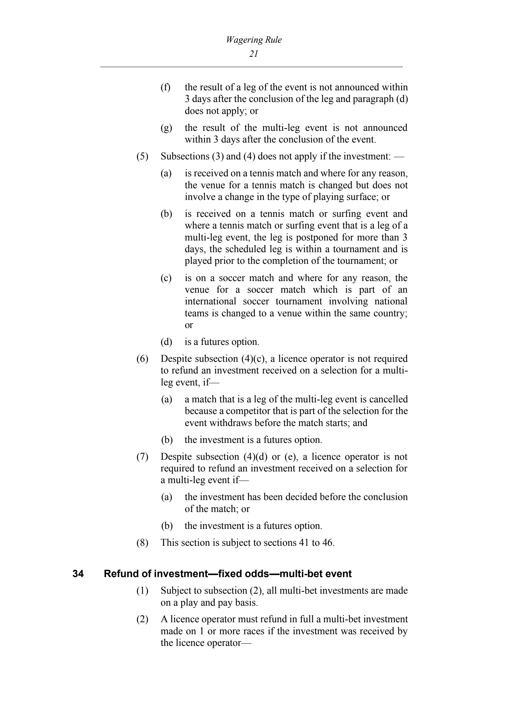 Queensland Wagering Rules (Racing) page 21