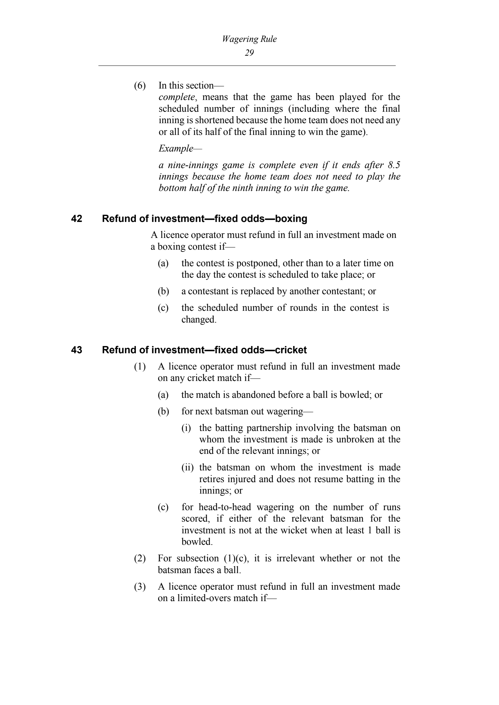 Queensland Wagering Rules (Racing) page 29