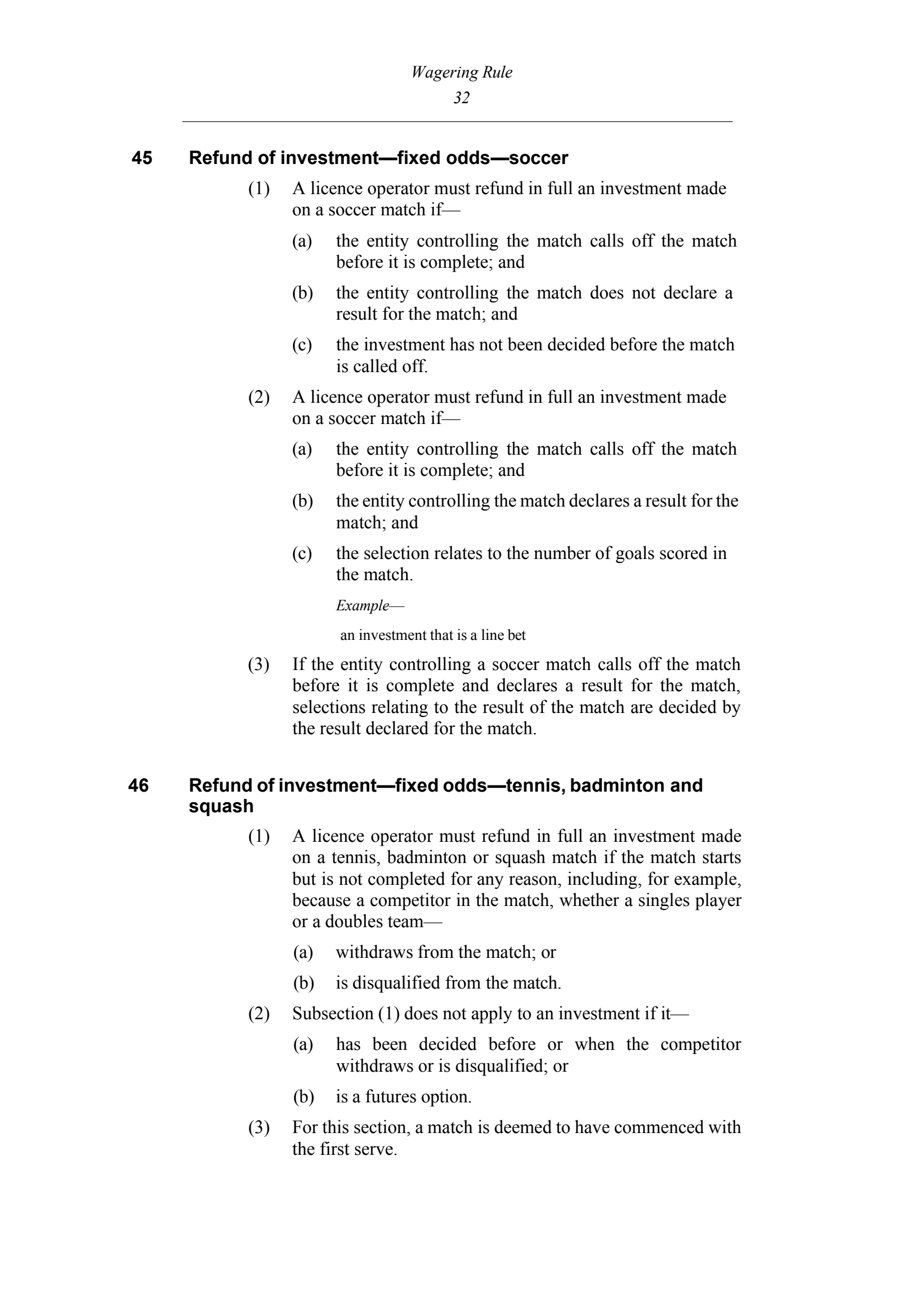 Queensland Wagering Rules (Racing) page 32