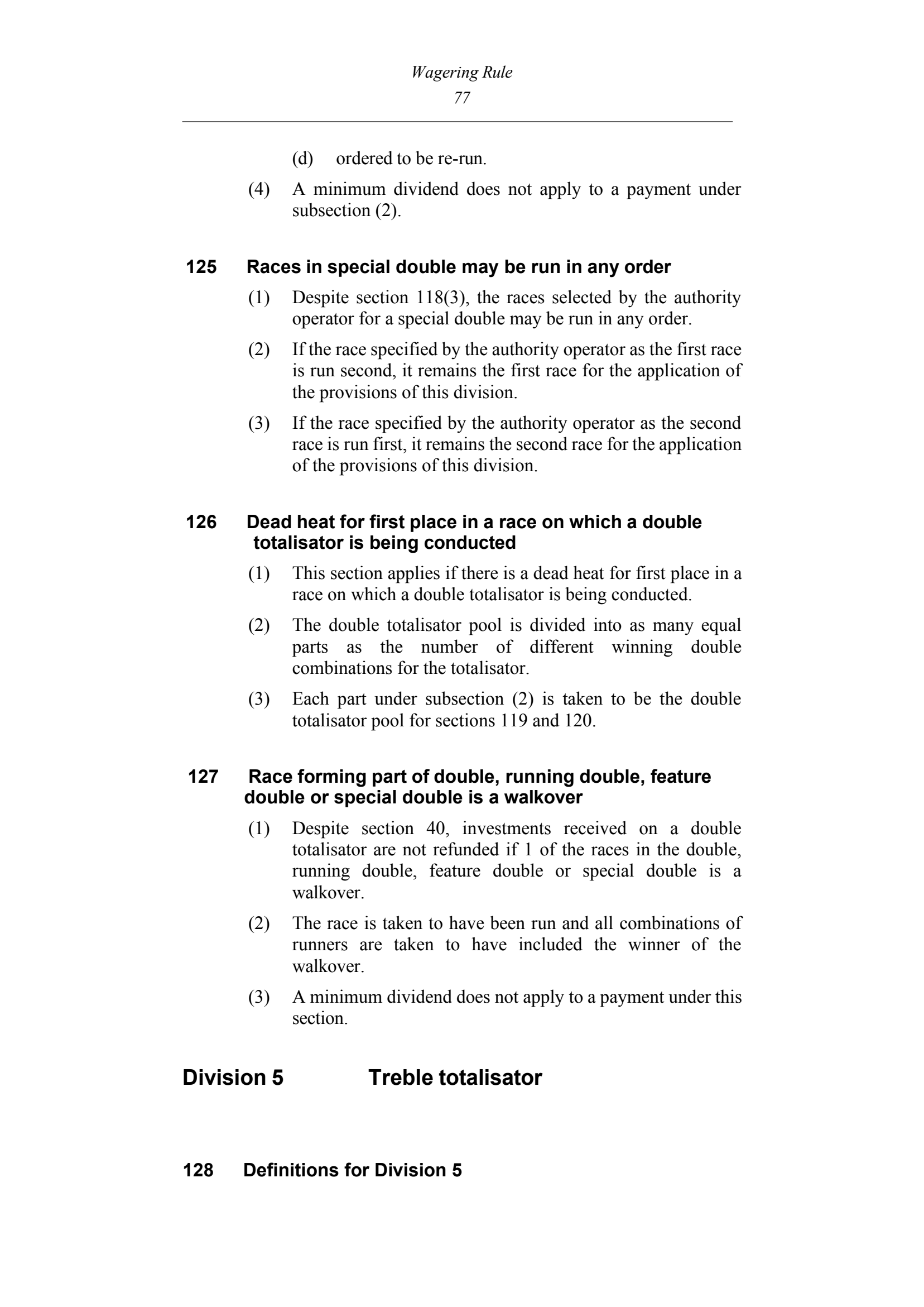 Queensland Wagering Rules (Racing) page 77