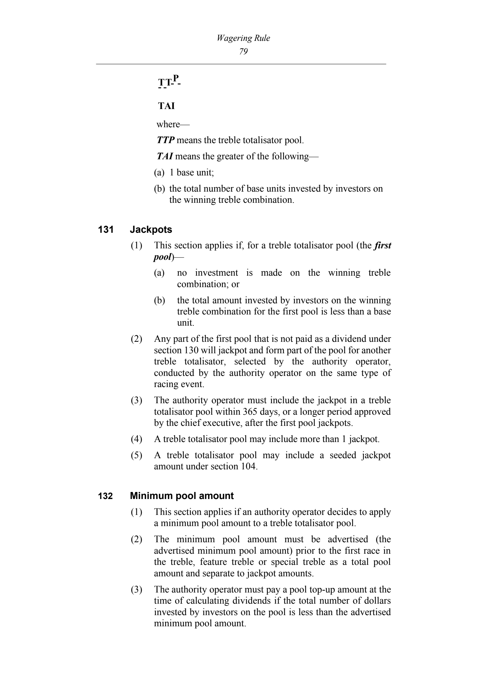 Queensland Wagering Rules (Racing) page 79