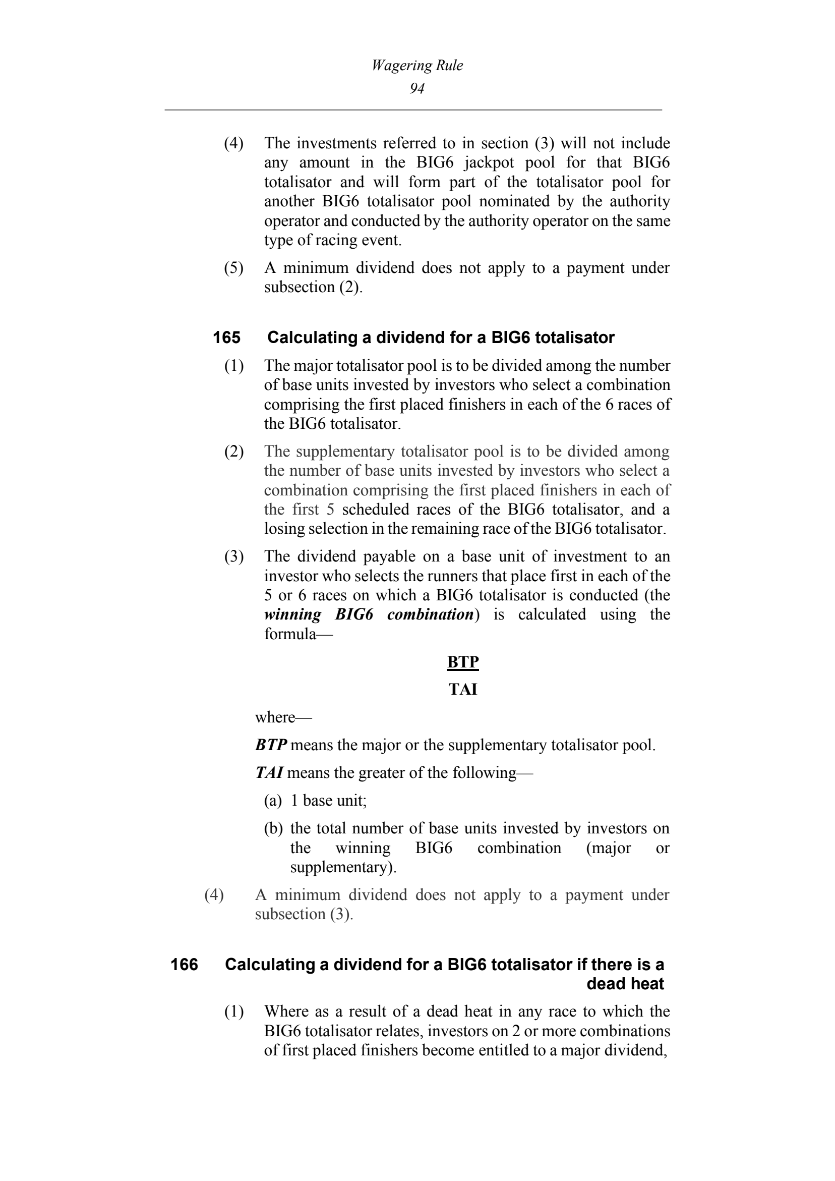 Queensland Wagering Rules (Racing) page 94