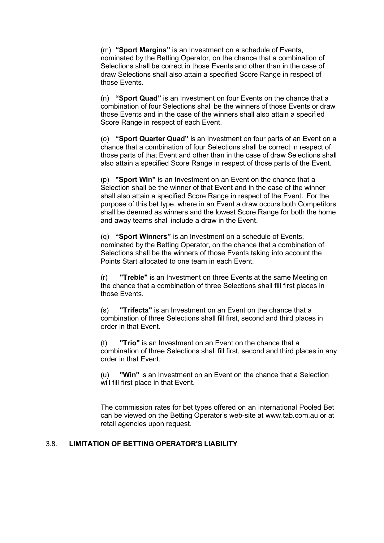 VIC Totalisator Betting Rules (Racing) page 14