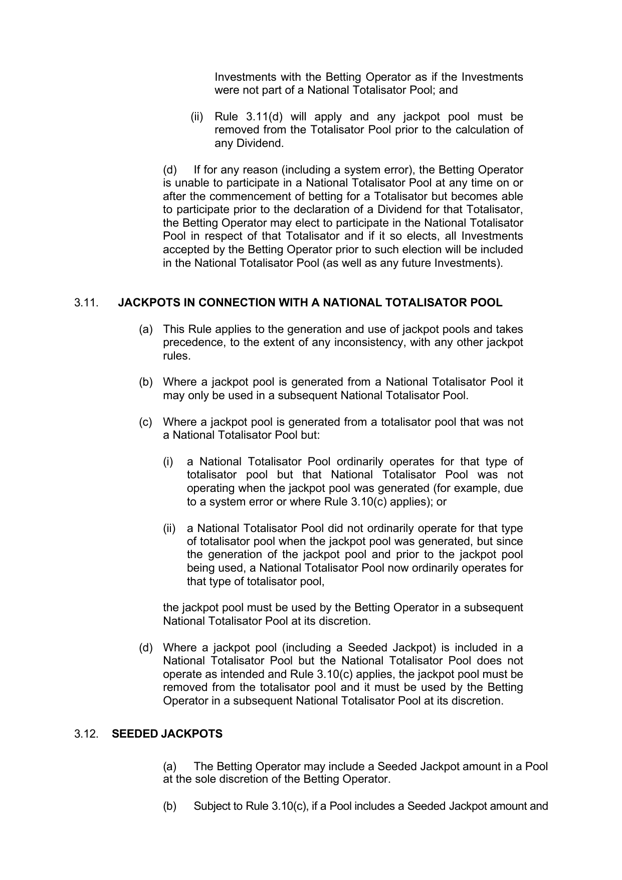 VIC Totalisator Betting Rules (Racing) page 18