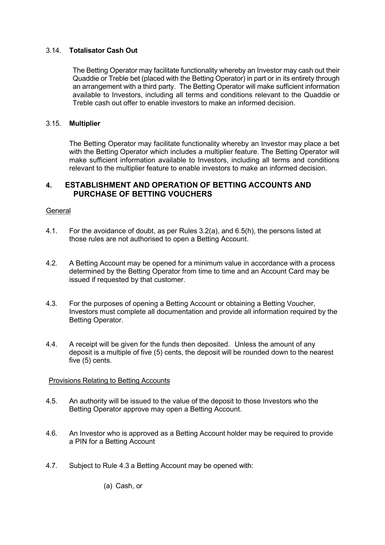 VIC Totalisator Betting Rules (Racing) page 21