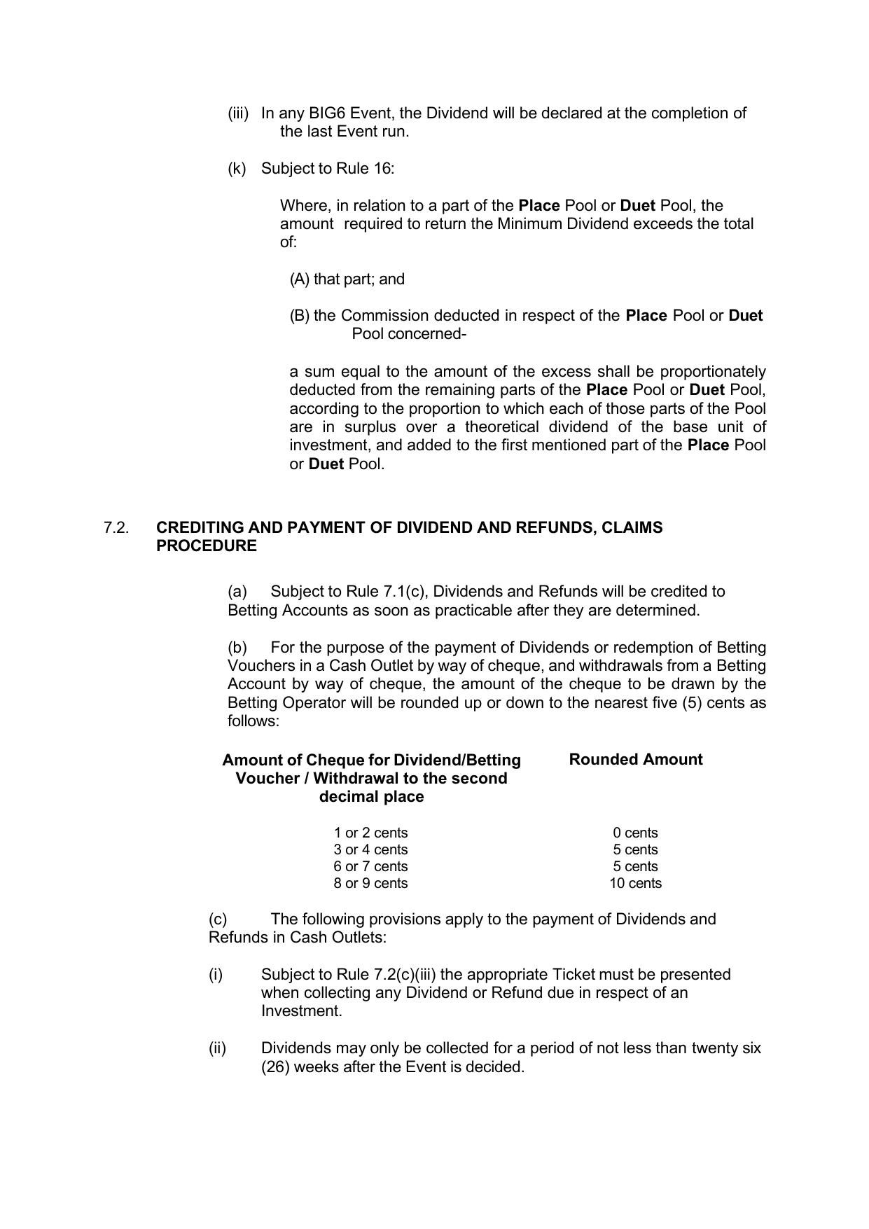 VIC Totalisator Betting Rules (Racing) page 31