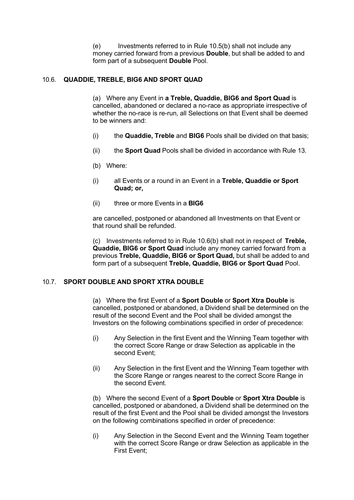 VIC Totalisator Betting Rules (Racing) page 39