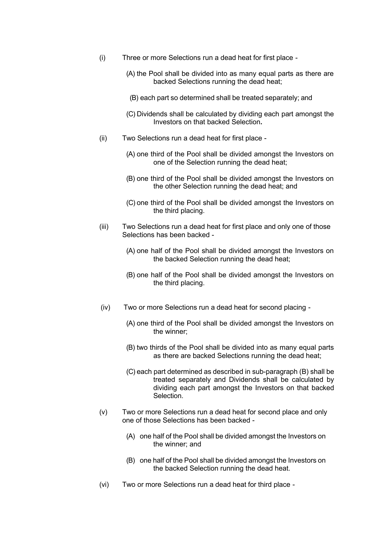 VIC Totalisator Betting Rules (Racing) page 42
