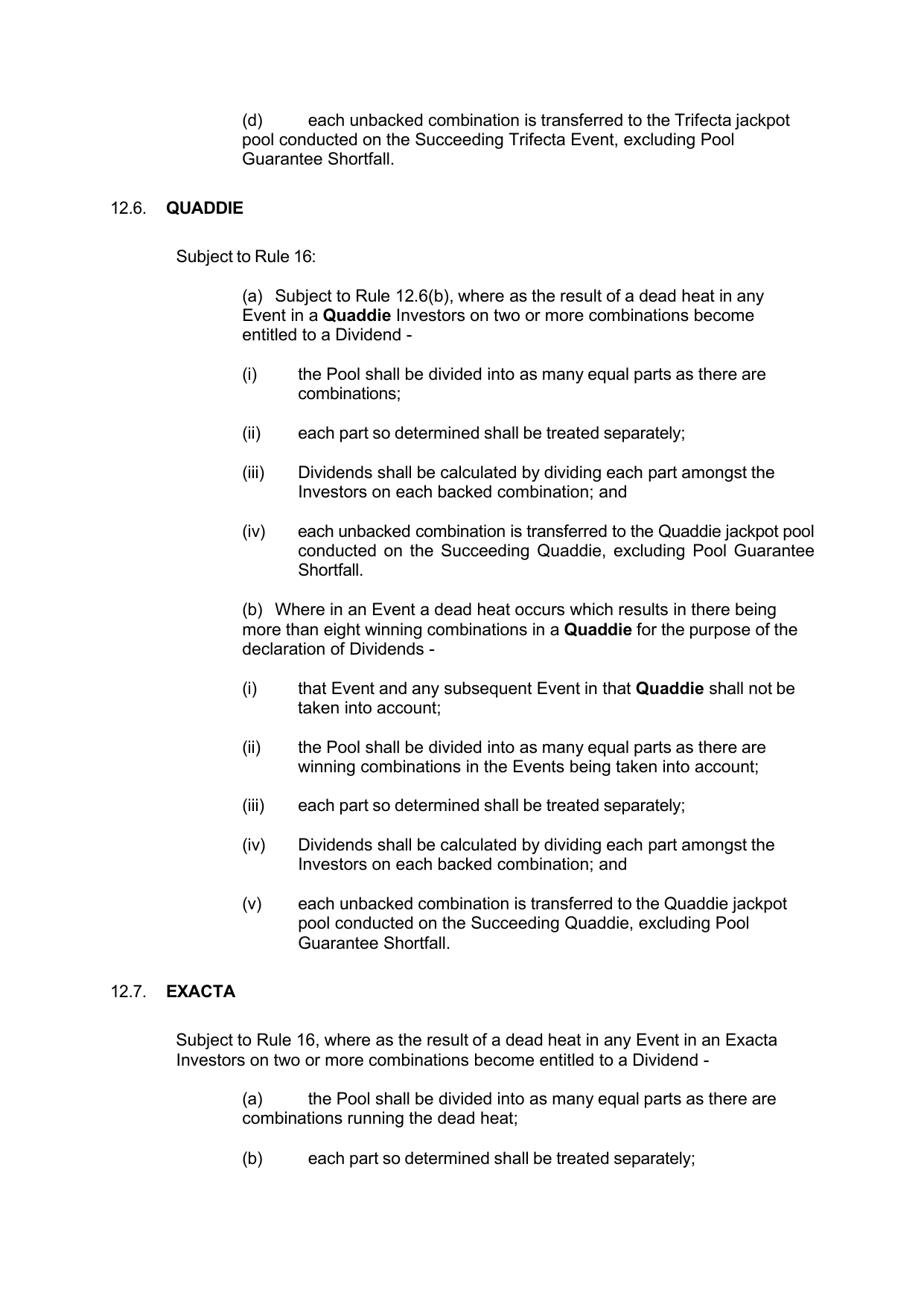 VIC Totalisator Betting Rules (Racing) page 47