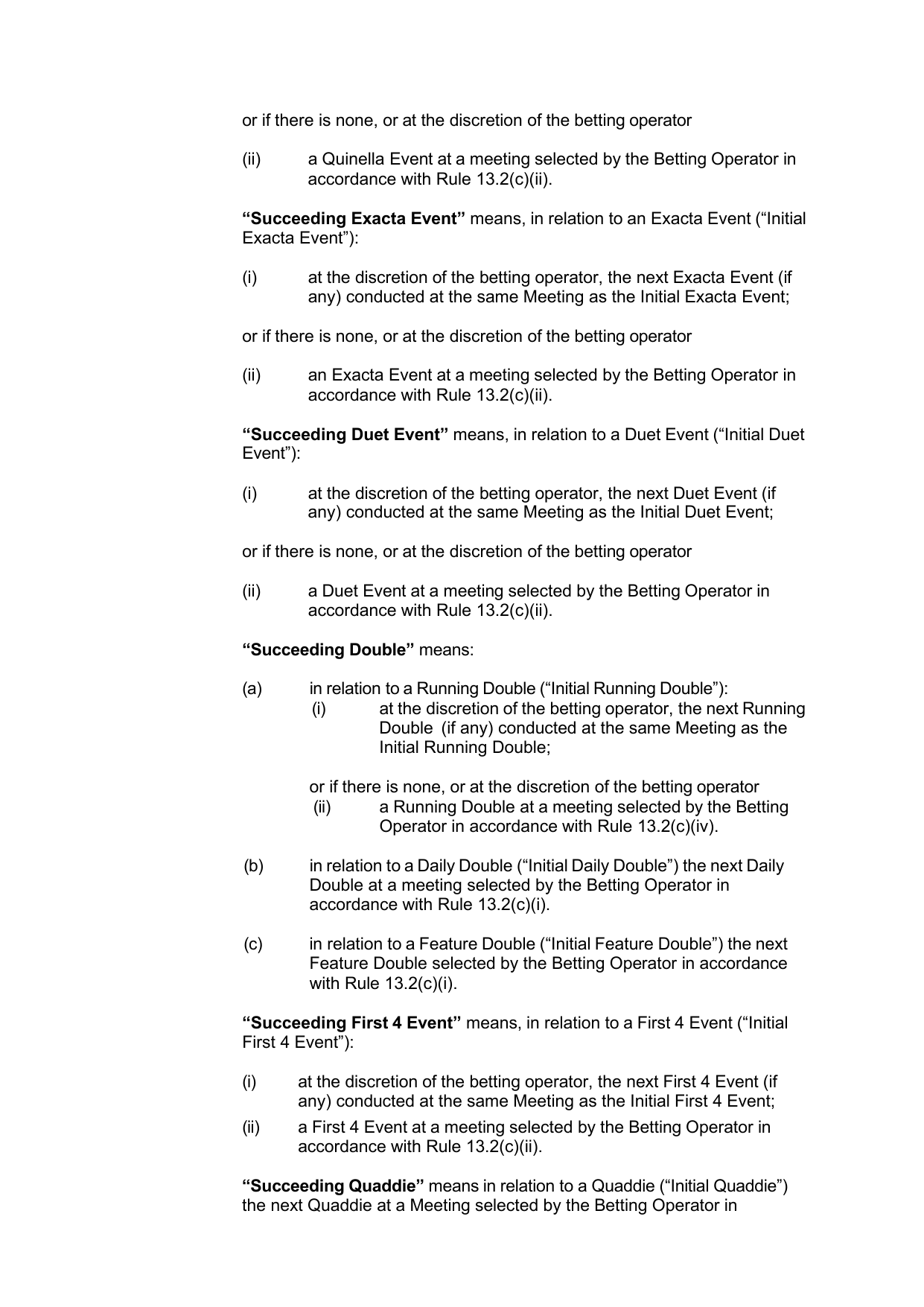 VIC Totalisator Betting Rules (Racing) page 57