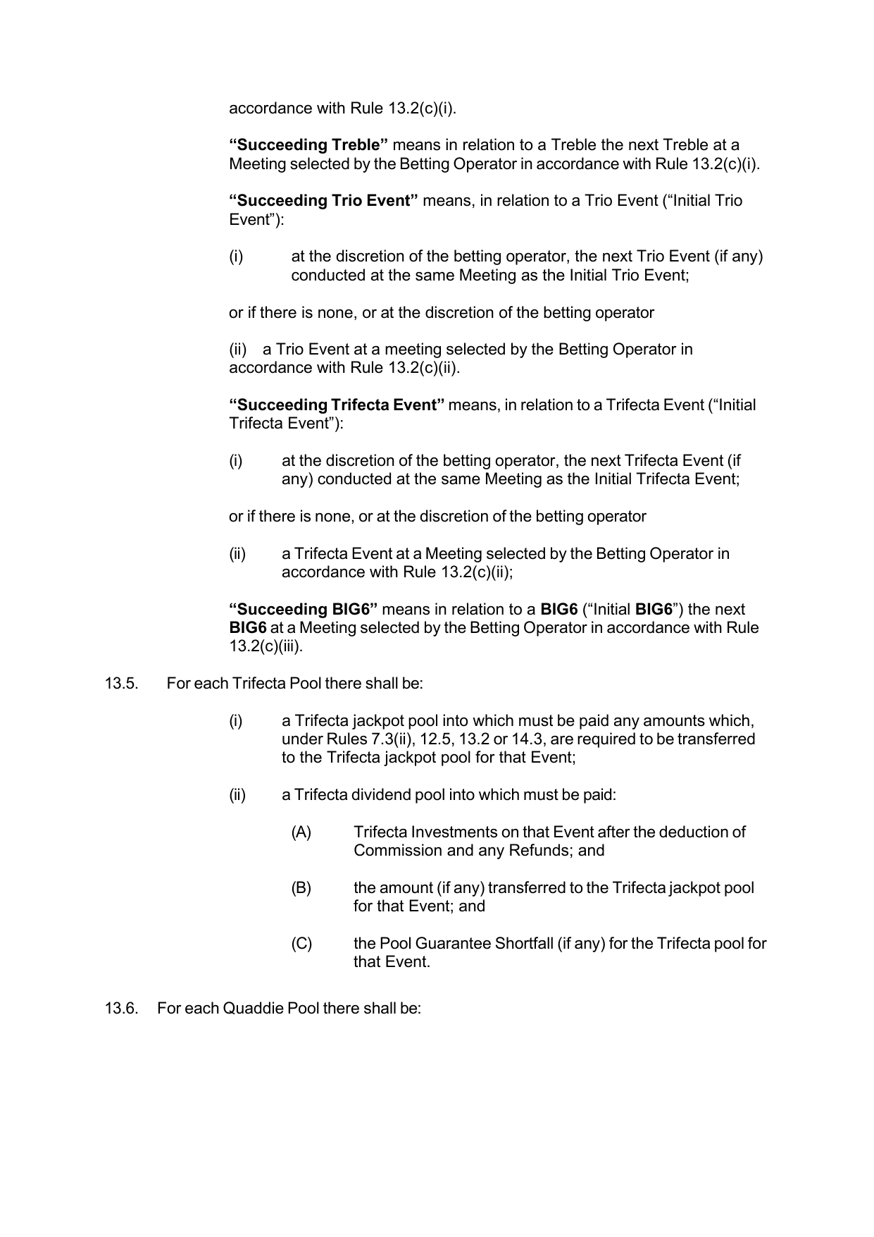 VIC Totalisator Betting Rules (Racing) page 58