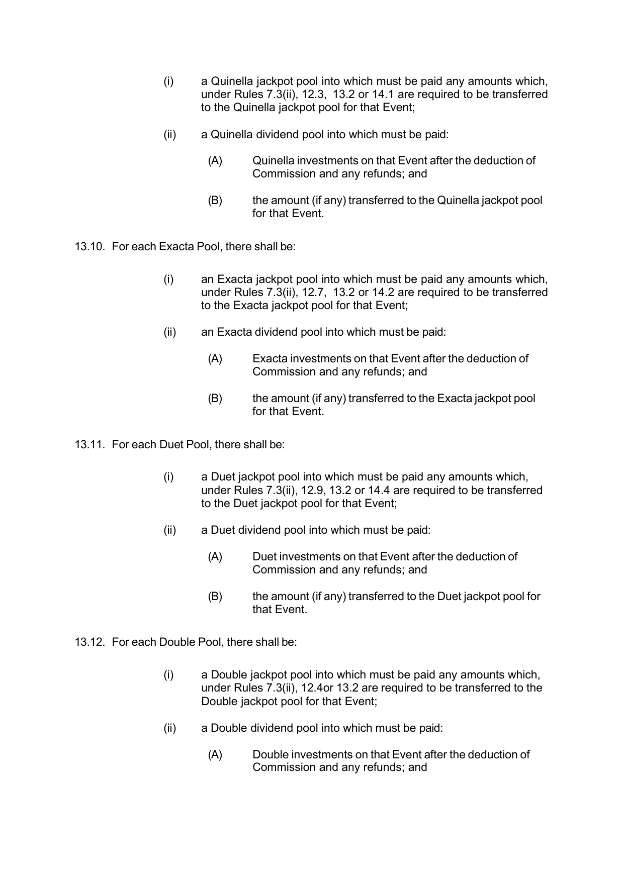 VIC Totalisator Betting Rules (Racing) page 60