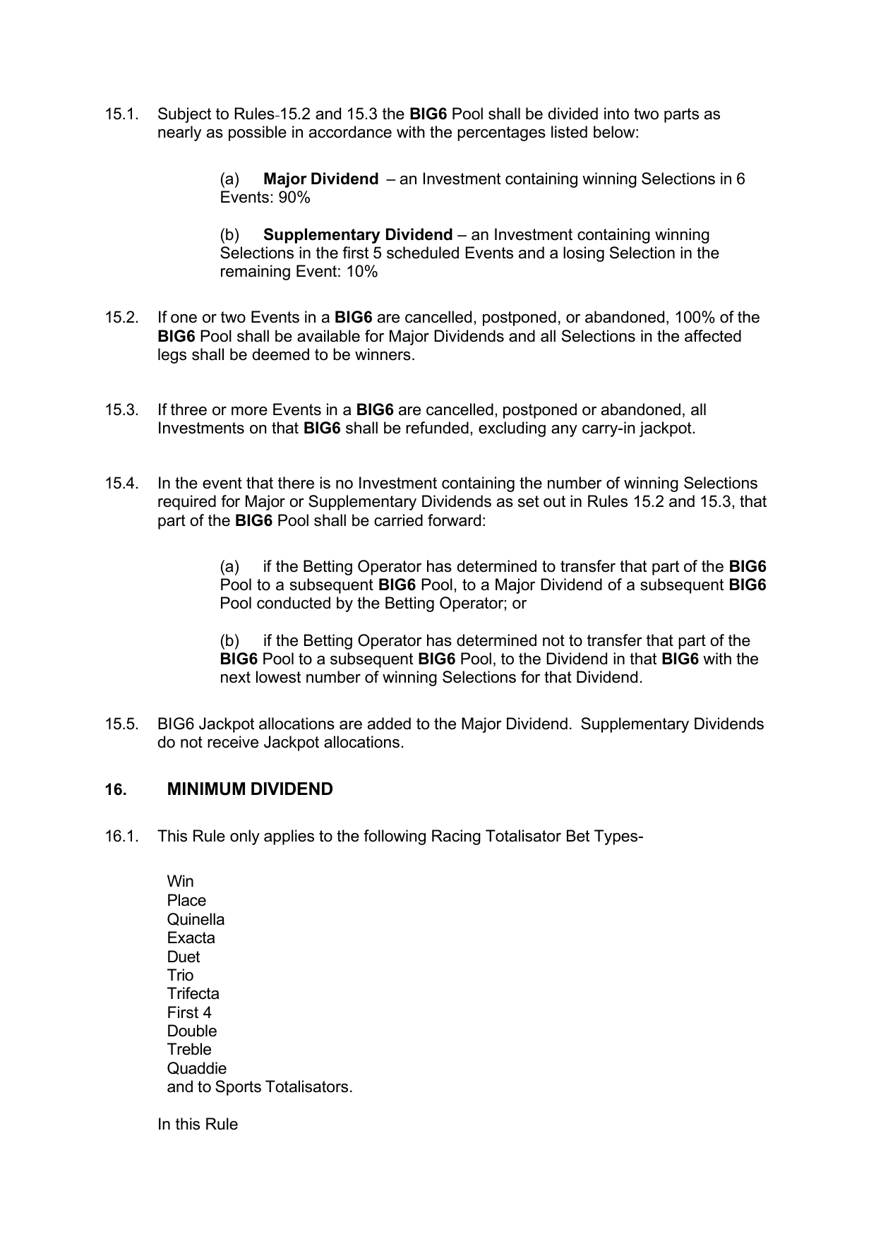VIC Totalisator Betting Rules (Racing) page 65