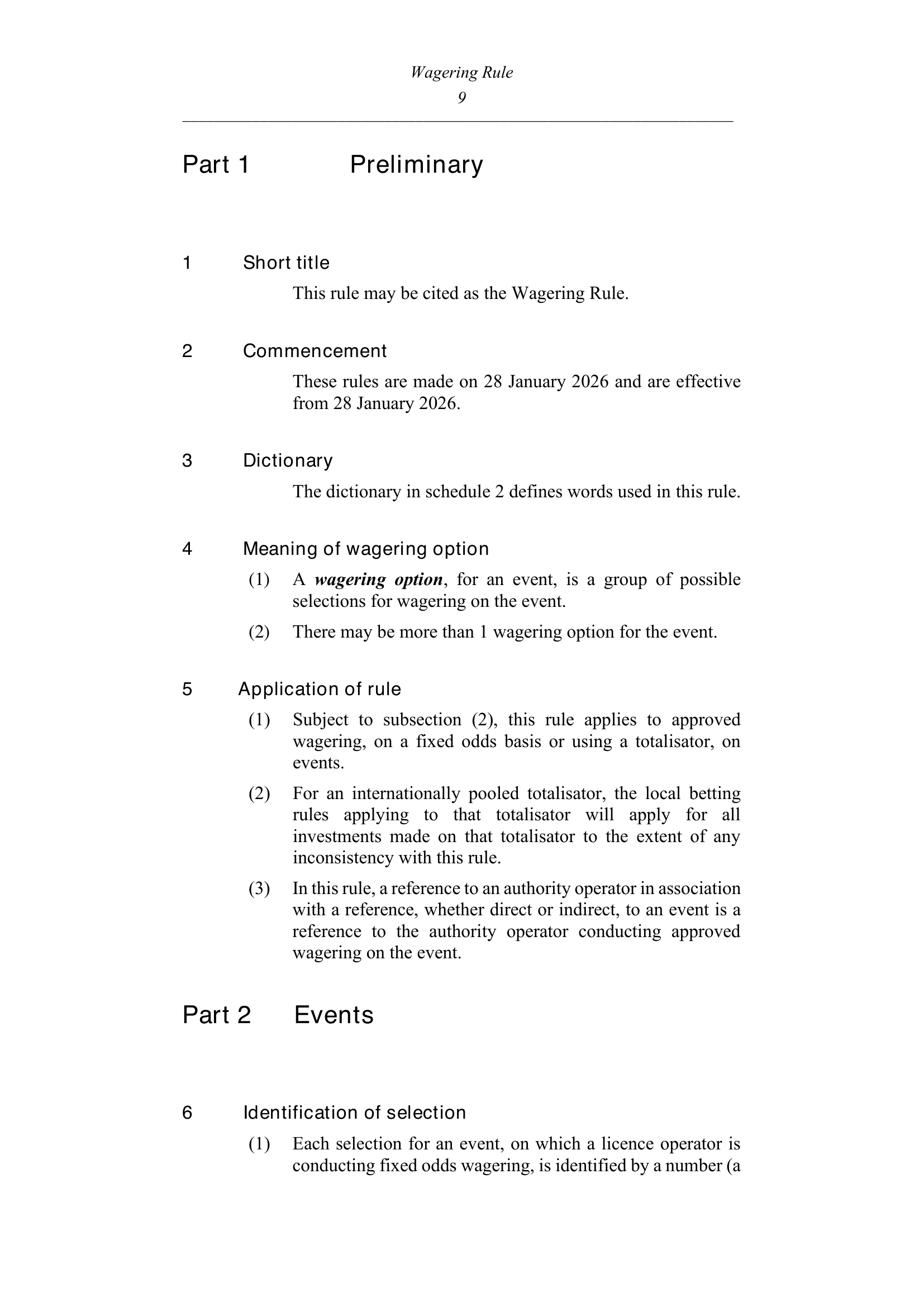 Queensland Wagering Rules (Racing) page 9