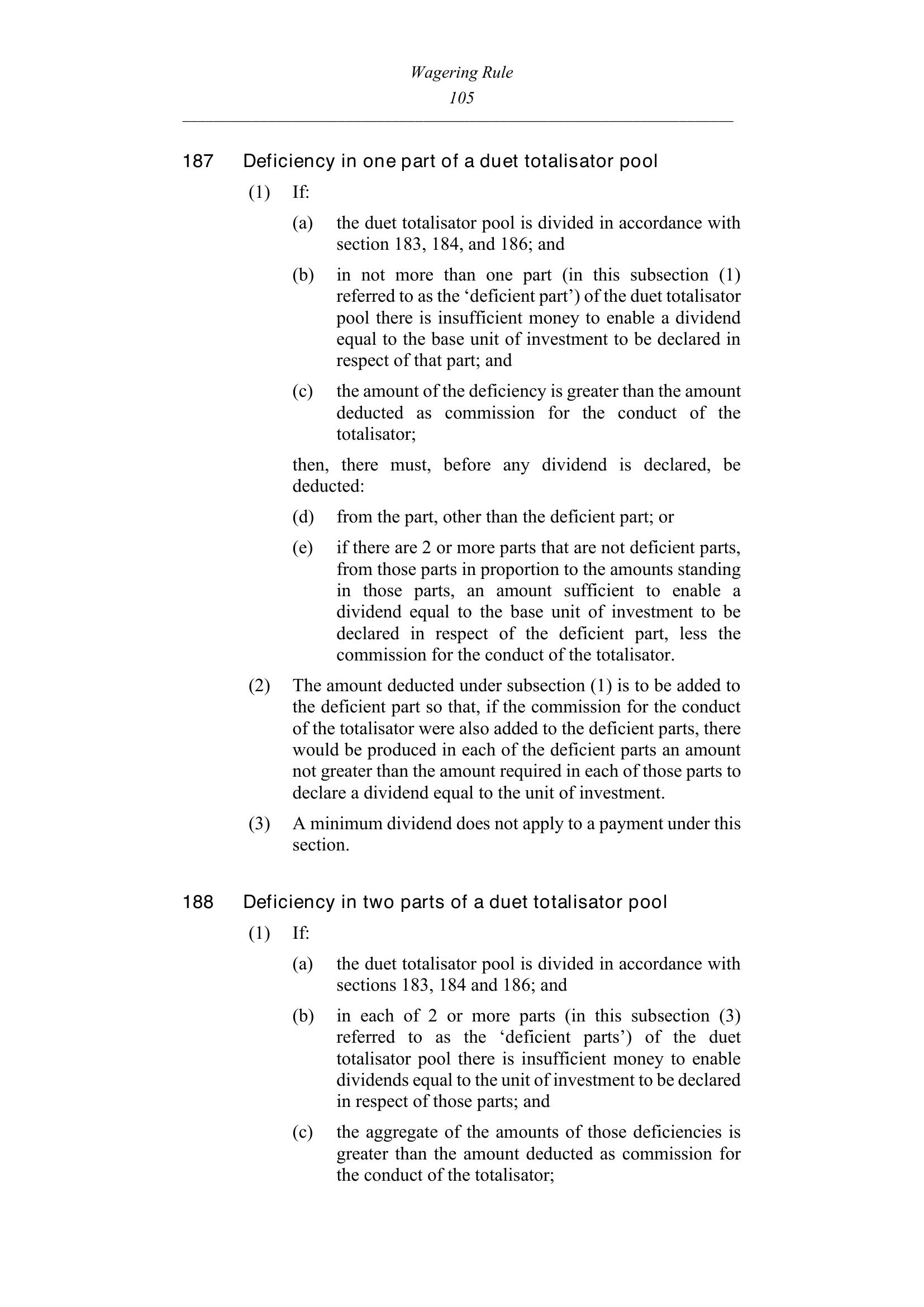 Queensland Wagering Rules (Racing) page 105